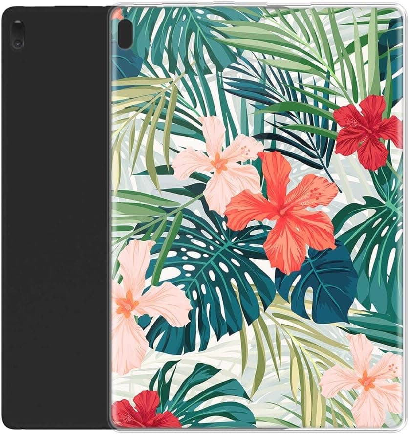 Eouine for Lenovo Tab E10 TB-X104F 10.1 Case, Cover Silicone Transparent with Pattern Slim Shockproof Soft Gel TPU Shell Sleeve Skin for Lenovo Tab E10 TB-X104F 10.1" Tablet, Leaf