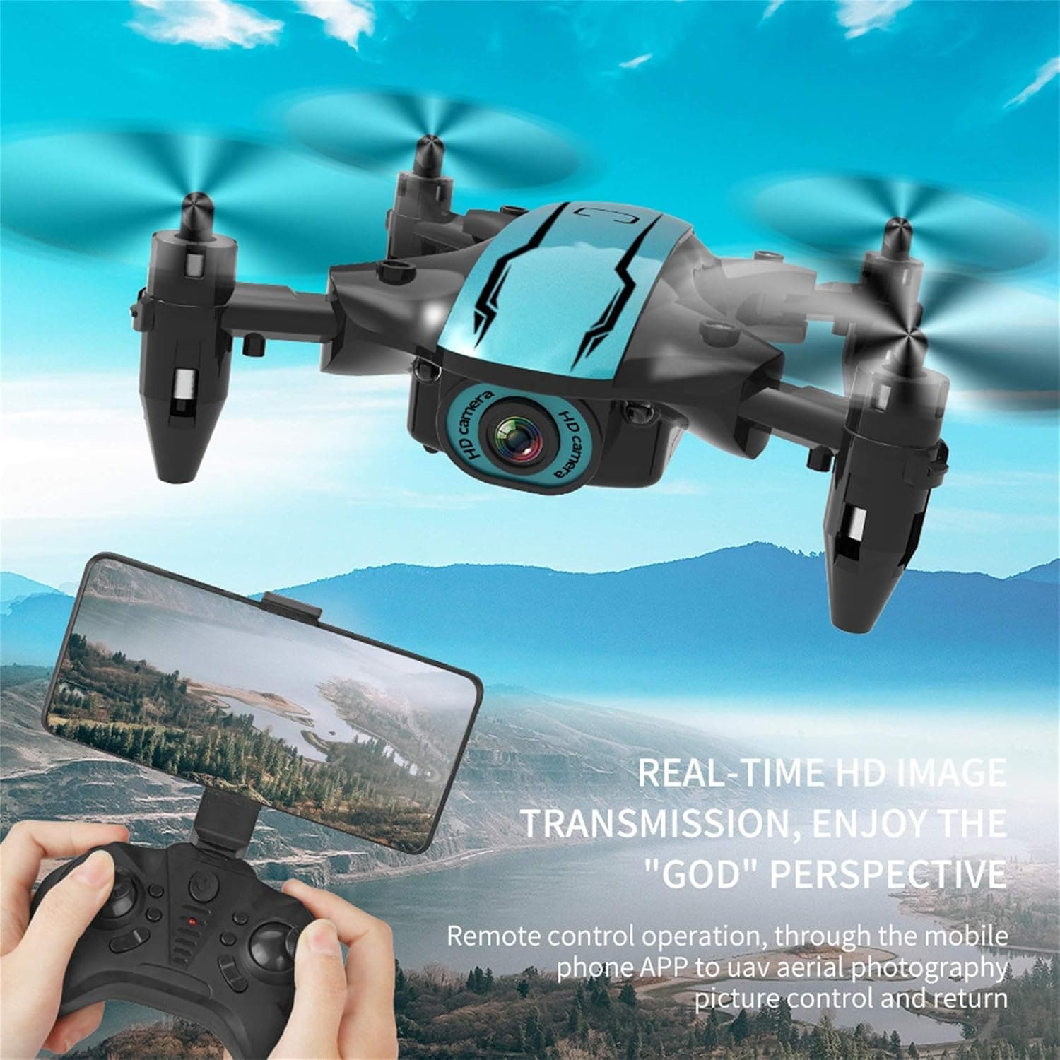 Midsumdr LS Mini WiFi FPV with 0.3MP5.04KMP HD Camera Altitude Hold Mode Foldable RC Drone Quadcopter RTF,One-Key Automatic Return, Altitude Hold for Children,Adults and Beginners(480P)