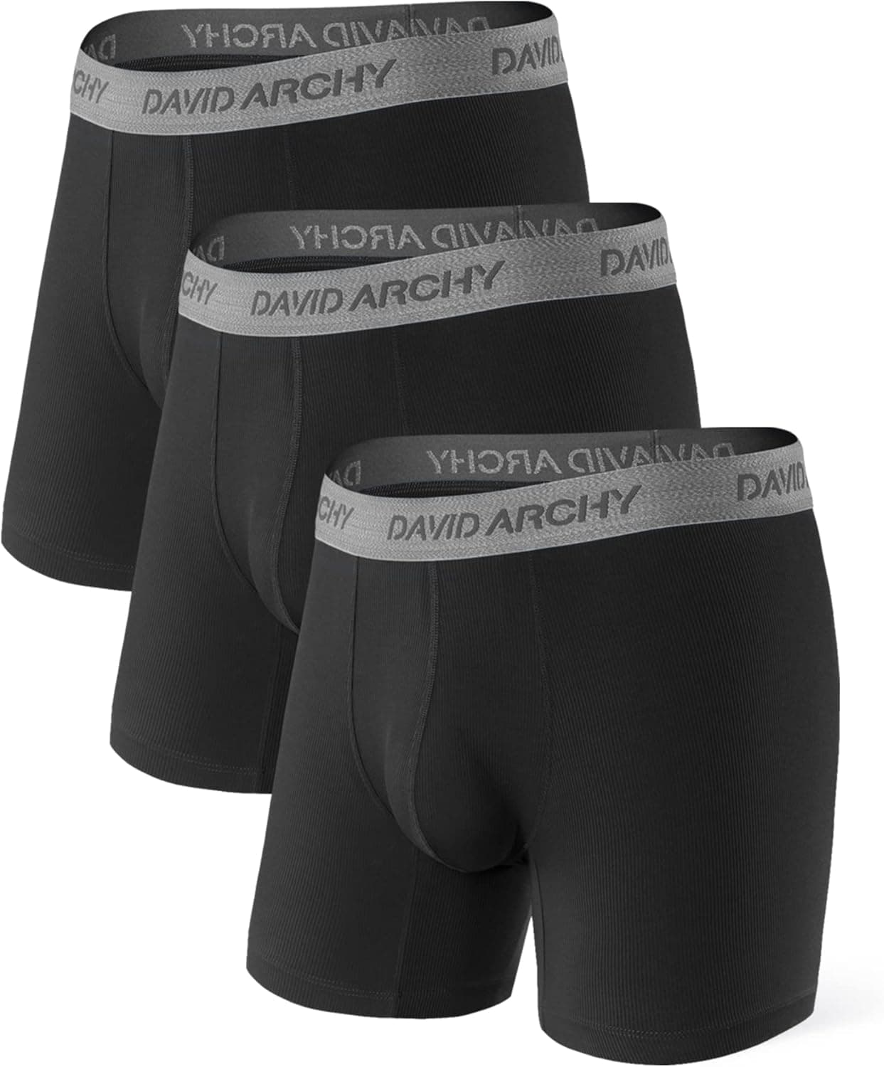 DAVID ARCHY Men's Micro Modal Underwear Cotton Blend Breathable Soft Luxury Comfort Boxer Briefs in 3 Pack
