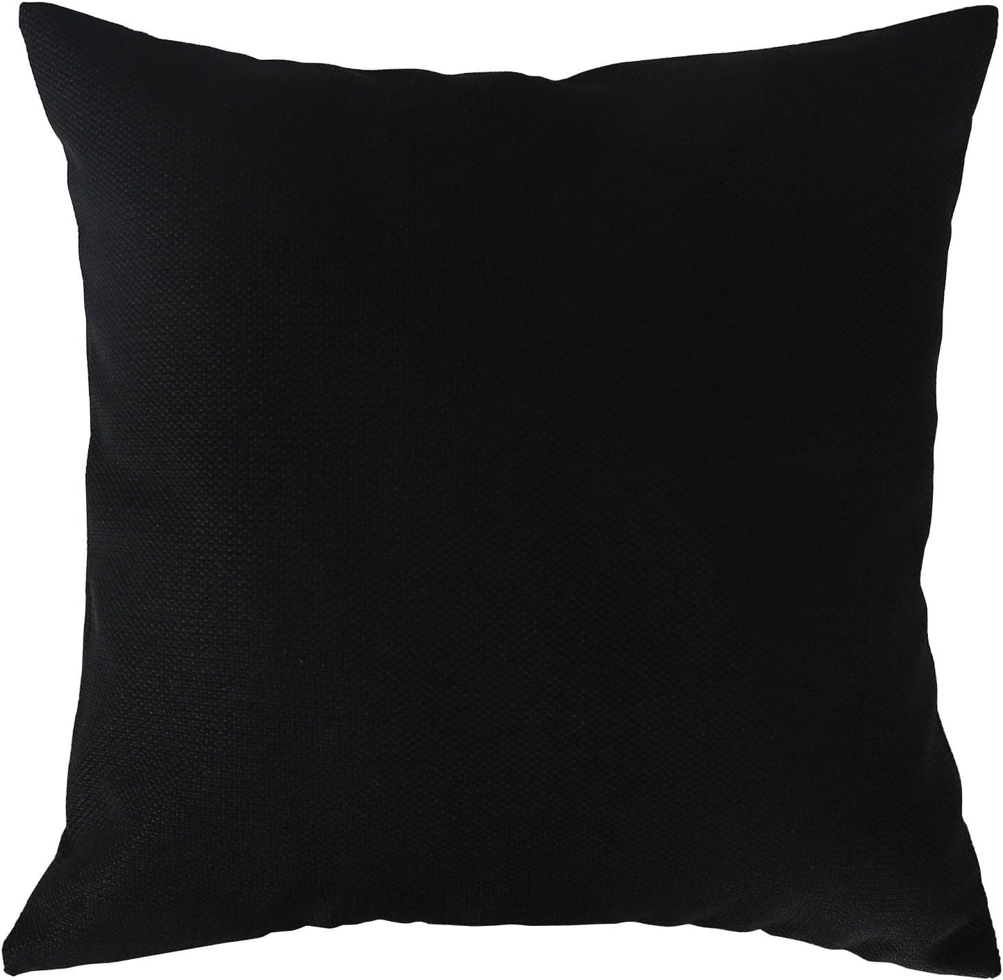 Deconovo Solid Cushion Covers Faux Linen Pillowcase Woven Pillow Cover Pillow Sham with Invisible Zipper Cushion Cover for Chair 18 x 18 Inch Black 1 Piece No Pillow Insert