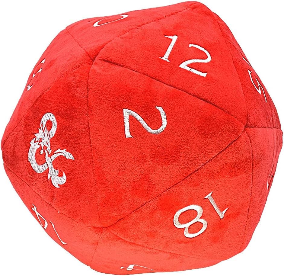Red and White D20 Jumbo Plush for Dungeons & Dragons