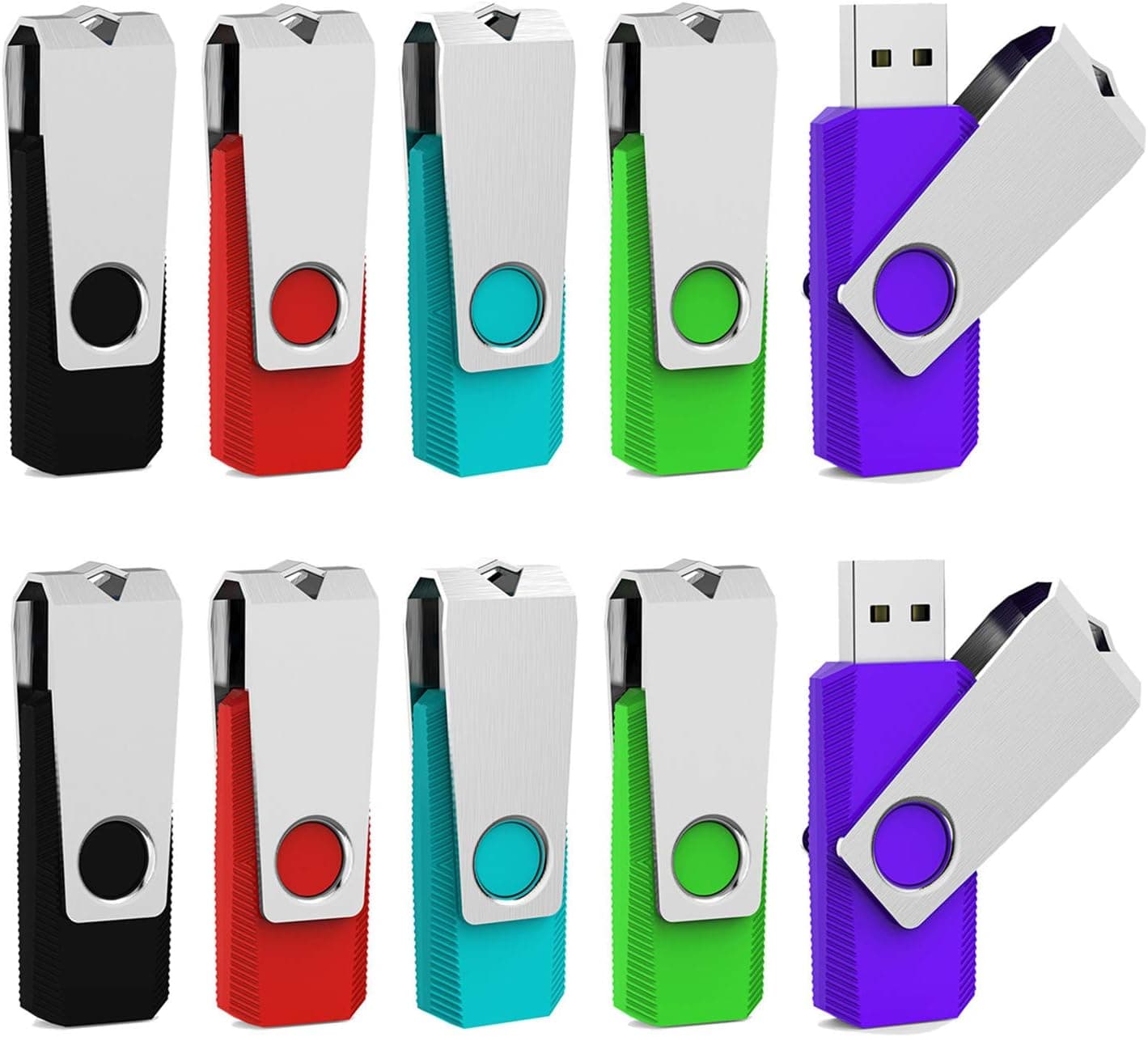 4GB Flash Drive Thumb Drives 10 Pack Bulk 4GB USB Flash Drive Multipack Zip Drive USB Drives 4GB Memory Stick by Aiibe