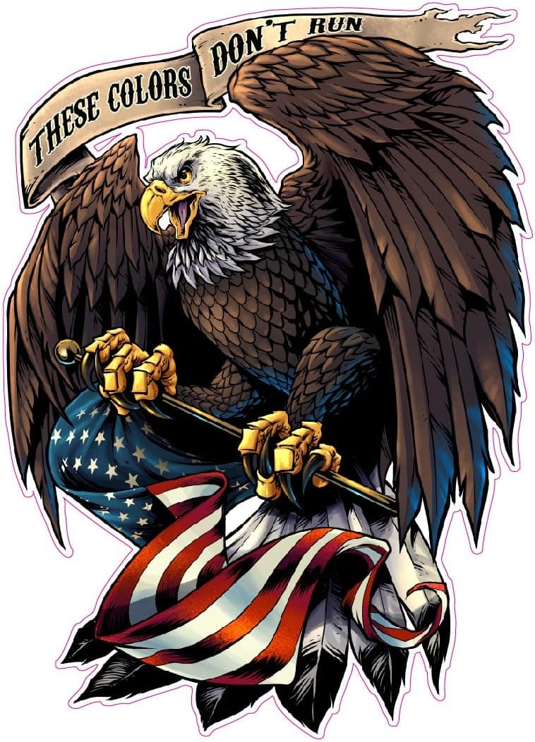 American Eagle with Flag These Colors Don't Run XX Large 36" Decal