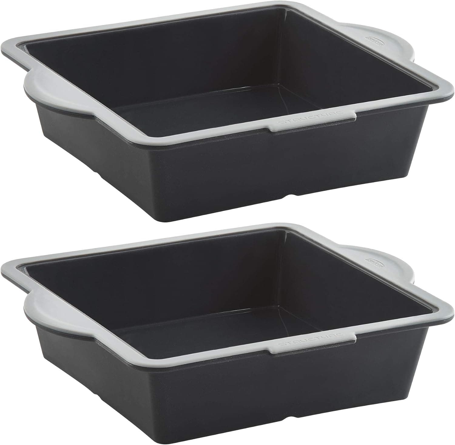 Trudeau Square Cake Pan Bundle (Black/Gray, Set of 2) (2 Items)