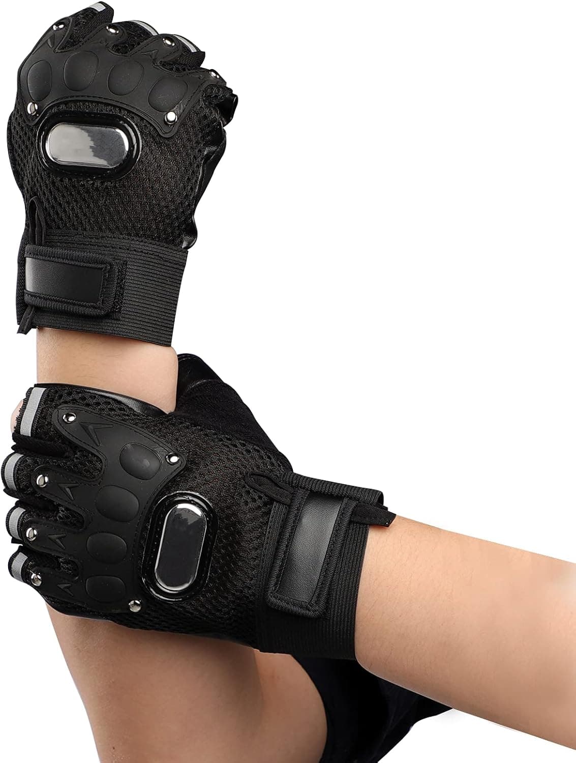 PURFUN Men Women Breathable Mesh Cycling Gloves Non-Slip Riding Driving Motorcycle Half Finger Gloves Sports Exercise Fitness Fingerless Gloves