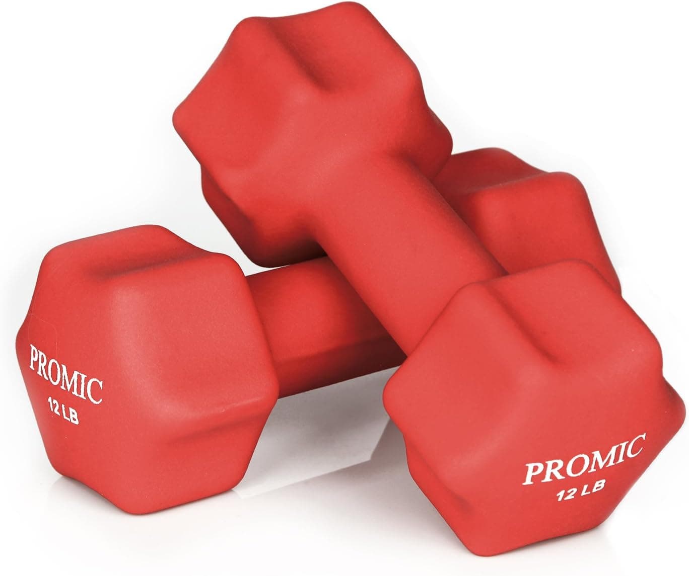 PROMIC 1lb to 20lb Hand Weights Deluxe Solid Vinyl Dumbbells with Non-Slip Grip for Hand Exercise