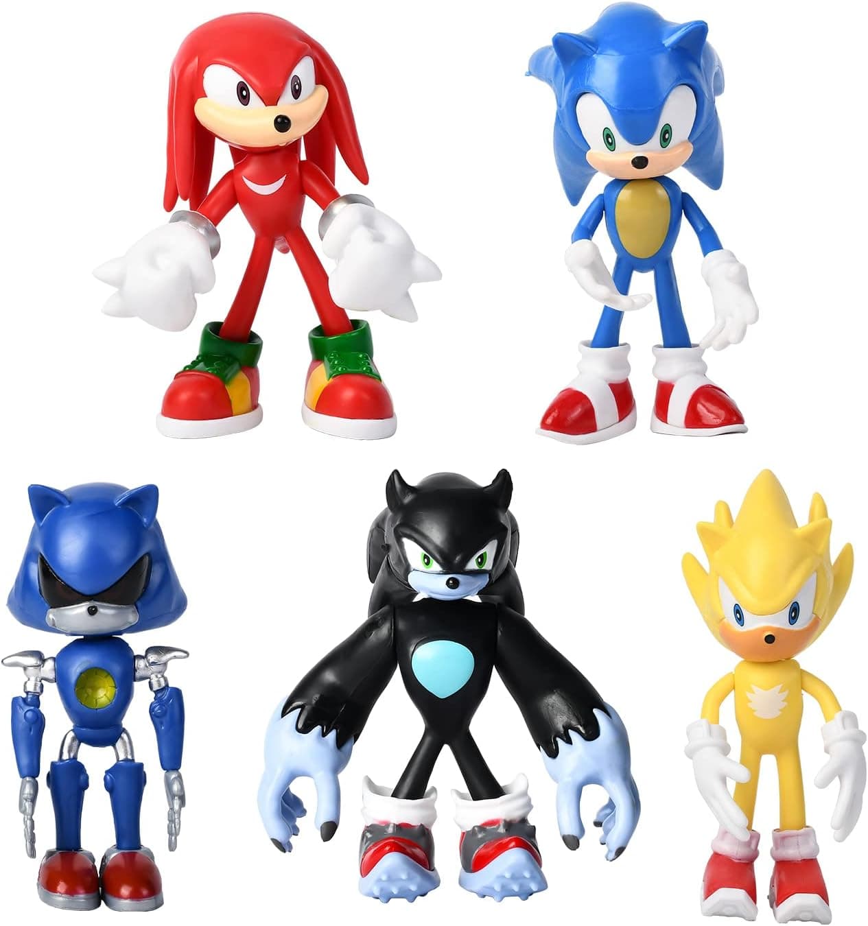 VOOLI Sonic Action Figures Toys,4.8'' Tall with Movable Joint Playsets Toys, Perfect Kids Gifts (Pack of 5)
