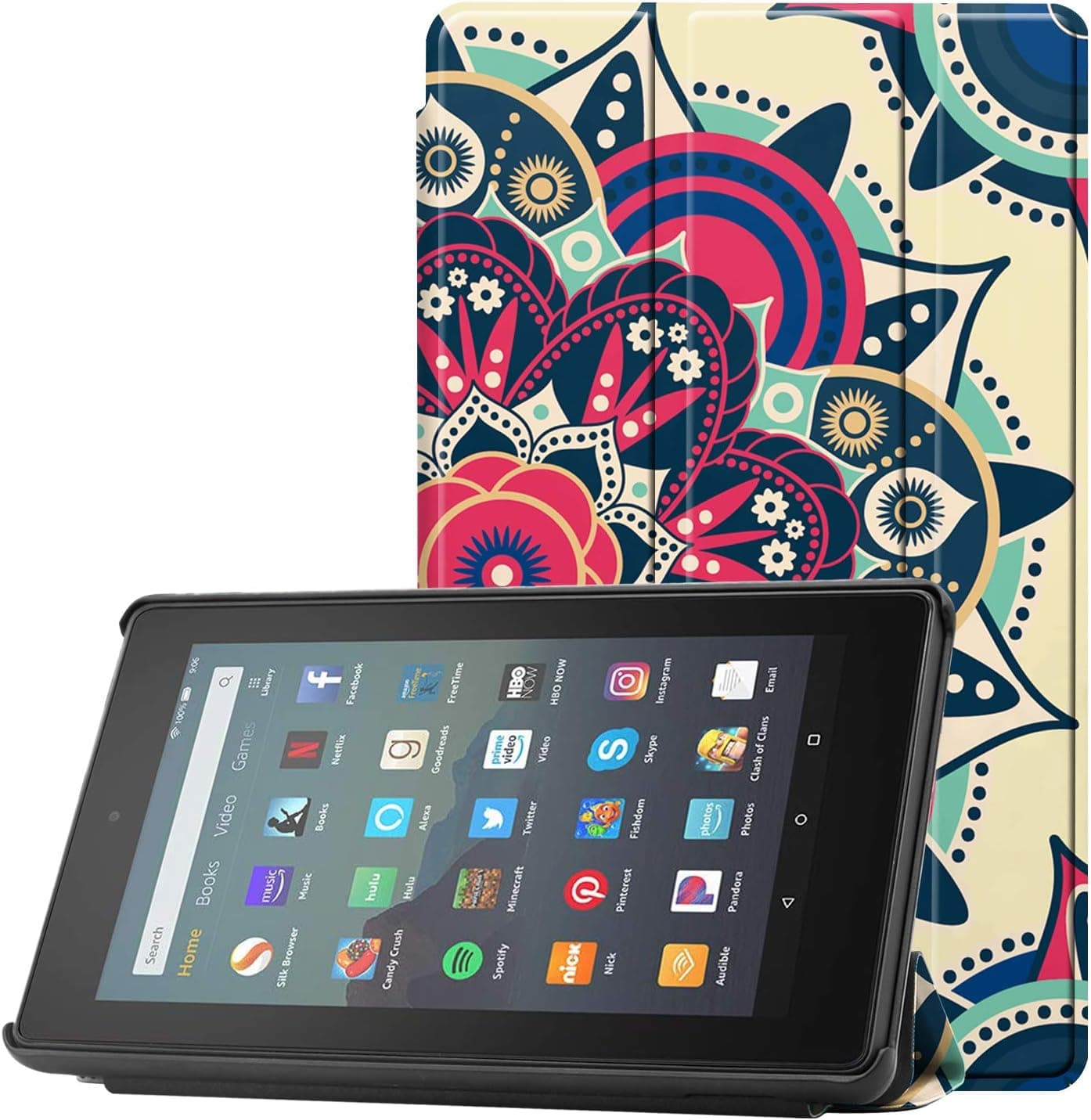 Famavala Shell Case Cover Compatible with All-New Fire 7 Tablet [9th Generation, 2019 Release] (Sunflower)