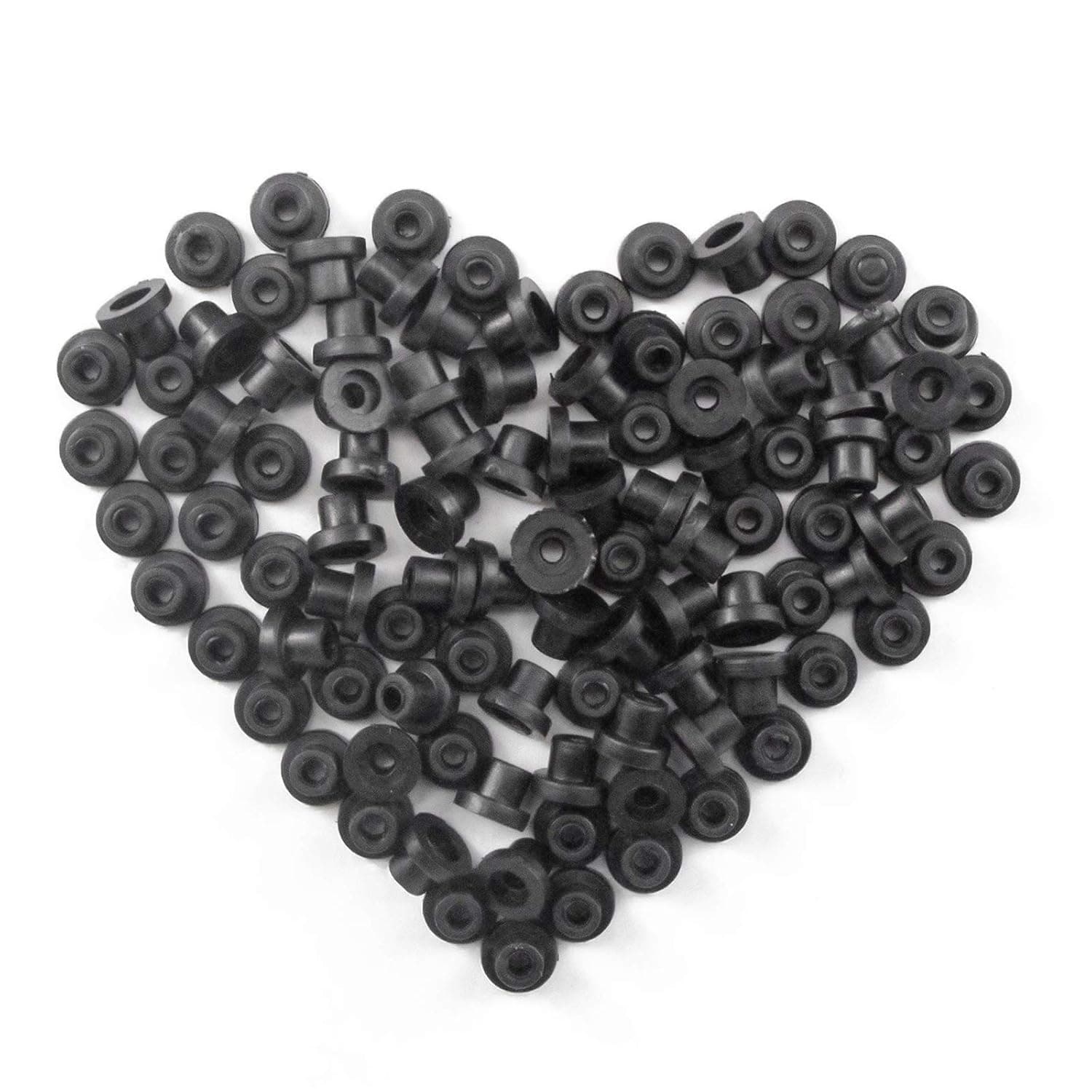 ITATOO® 200pcs Soft Tattoo Grommets Rubber Tattoo Nipples for Tattoo Needles N201087 (Black)