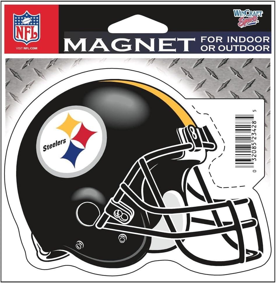 WinCraft NFL Pittsburgh Steelers 23428051 Die Cut Magnet, 4.5" 6", Black
