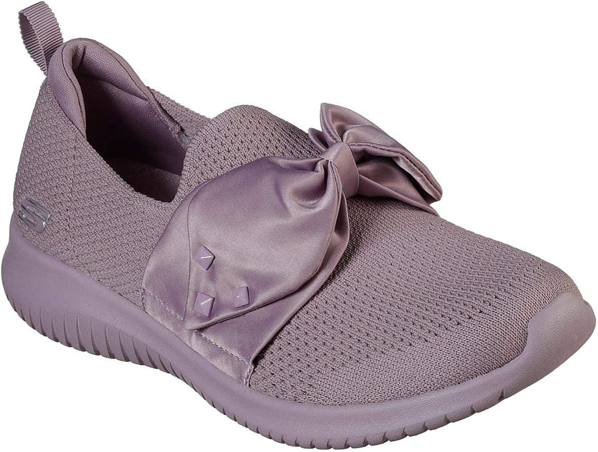 Skechers Ultra Flex Satin Night Womens Slip On Sneakers Lavender 8