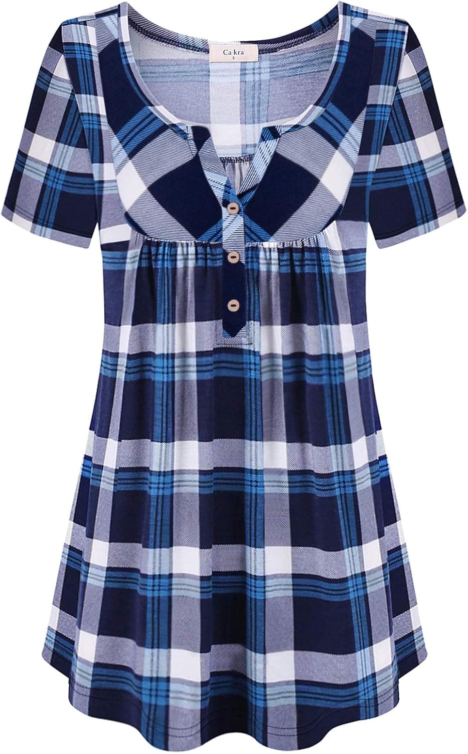 Ca Kra Women's Short Sleeve V Neck Flowy Tunic Top Summer Casual Shirts