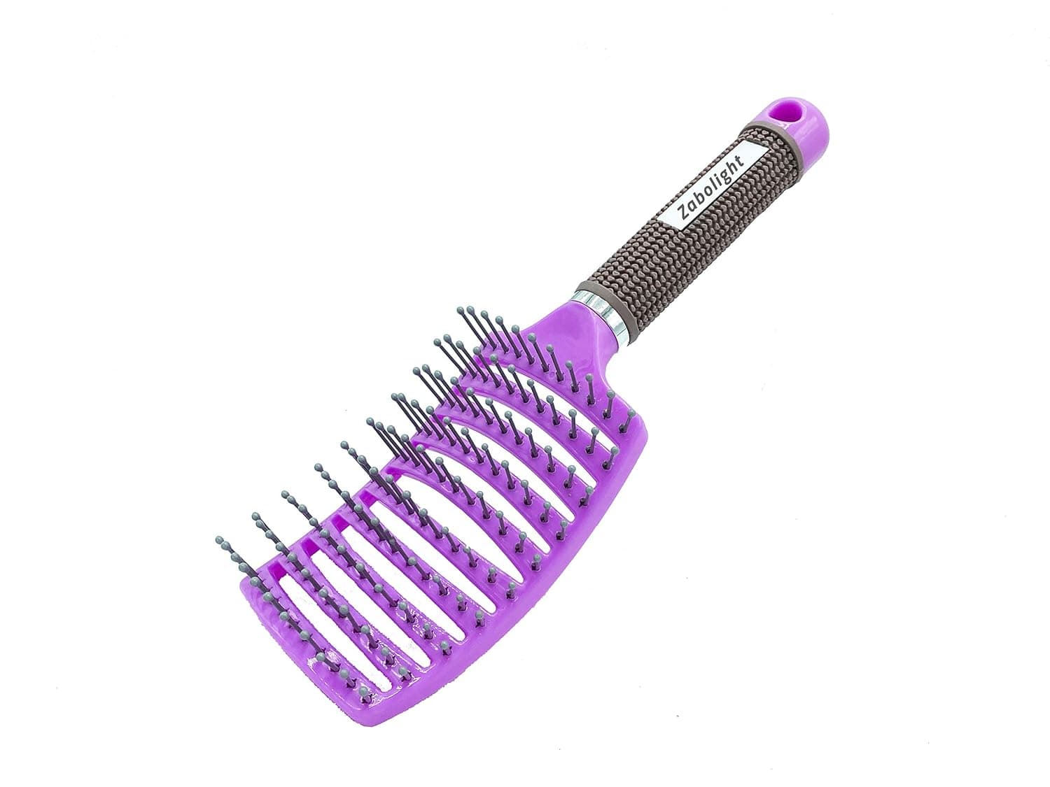 Zabolight Vent Hair Brush Vented Detangling Hair Brush for Thick Long Curly Hair, Curved Fast Blow Drying Brush for Women & Men (Purple)