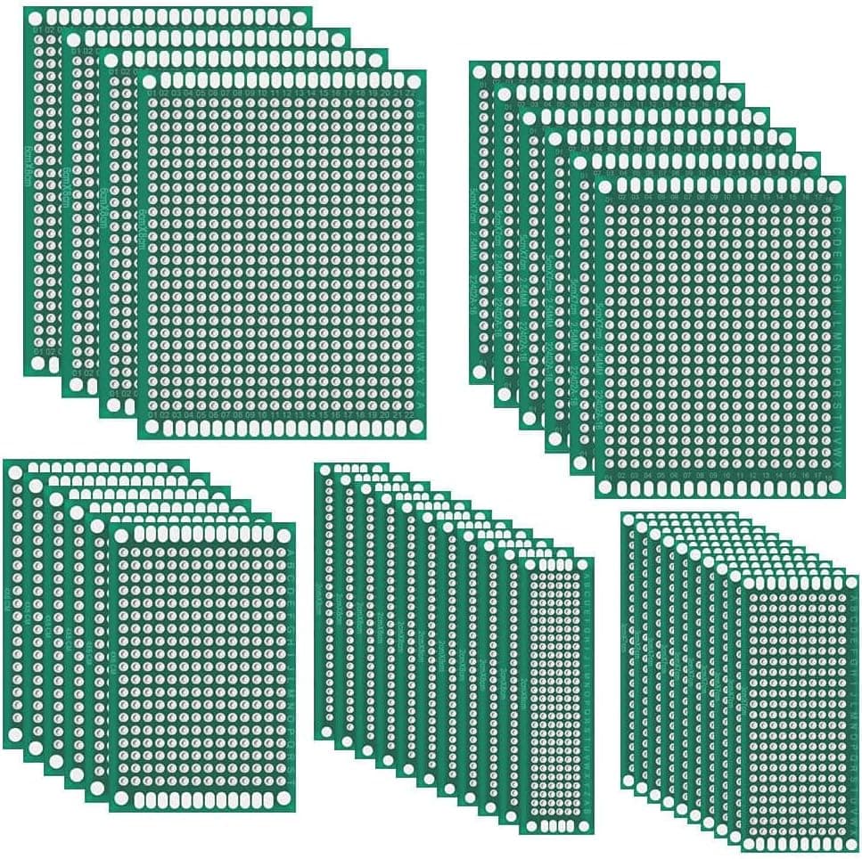 Paxcoo 40Pcs Double Sided PCB Board Prototype Kit for DIY Soldering and Electronic DIY projects, 5 Sizes
