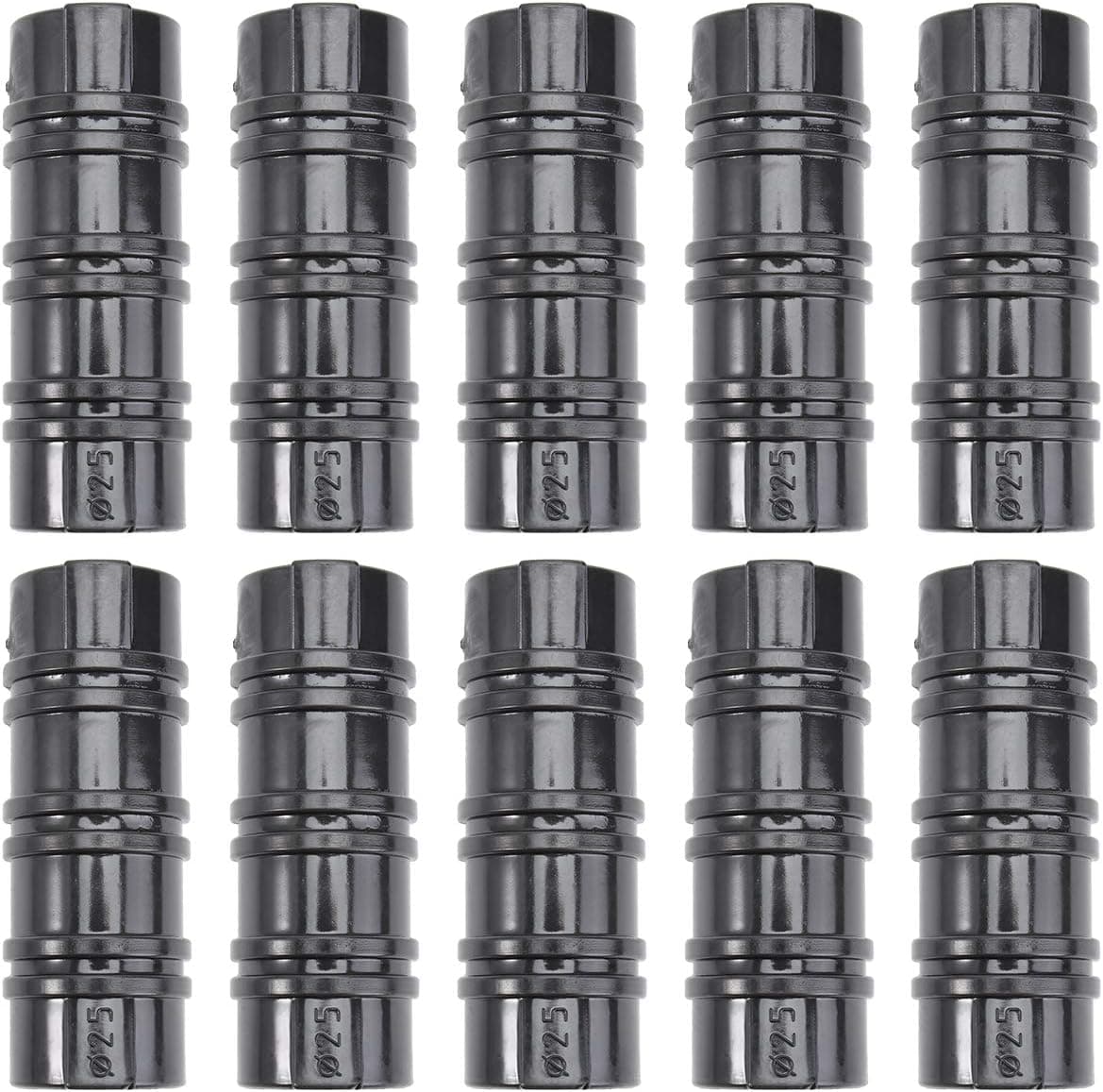 Yardwe 10 PCS 3/4 Inch Greenhouse ABS PVC Pipe for Greenhouses Row Covers Clips Shelters Banner Frame (Black)