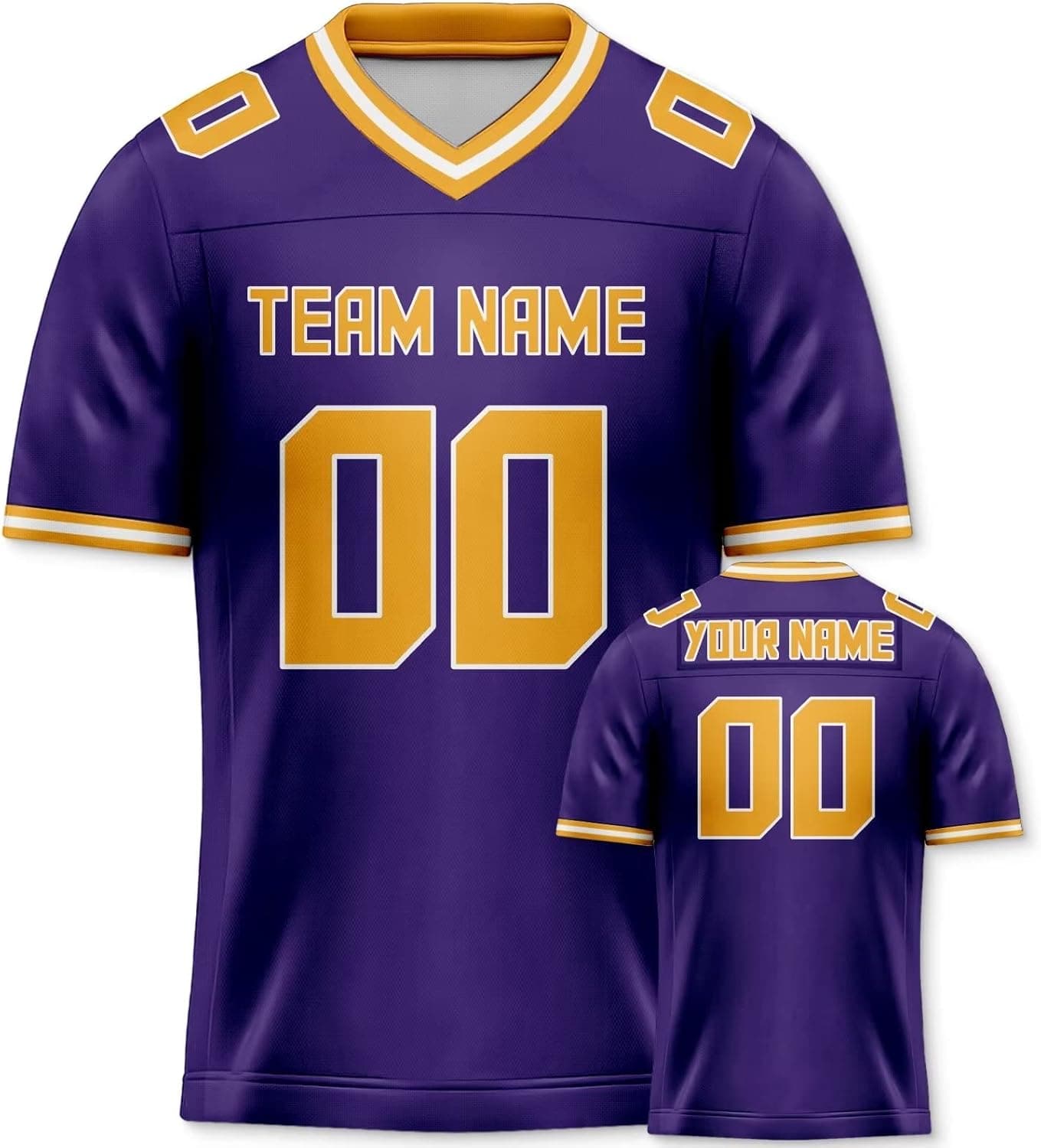 Custom Football Jersey Shirts Purple Sports Clothes Stitched Printed Personalize Your Name Number Team Name for Fans Gifts Men Women S-5XL