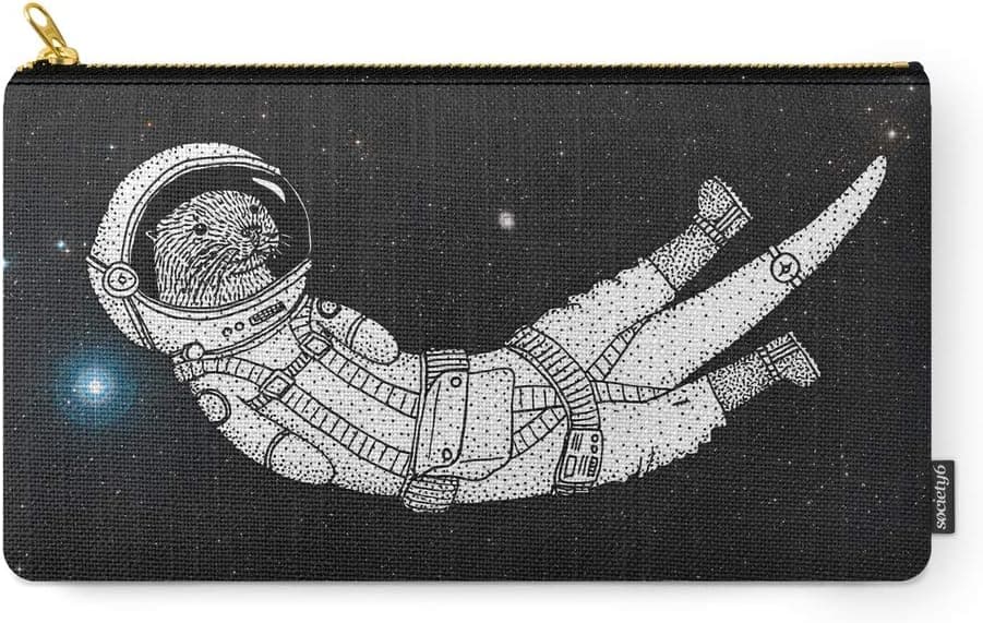 Society6 Pouch, Size Medium (9.5" x 6"), André Floating Around in Otter Space by hannighan