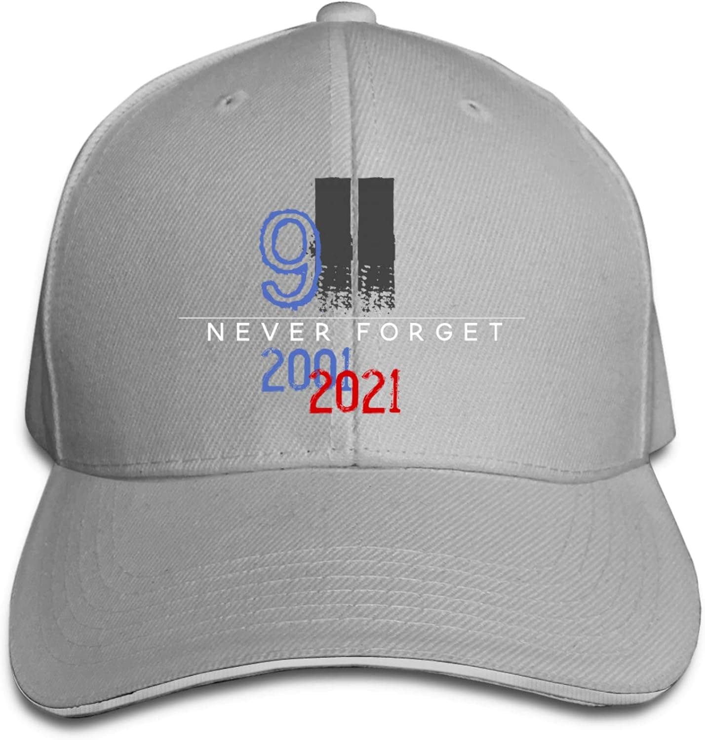 Unisex Peaked Hat 9/11 Never Forget 20th Anniversary Adjustable Baseball Cap Sandwich Dad Hats Trucker Cap Gray