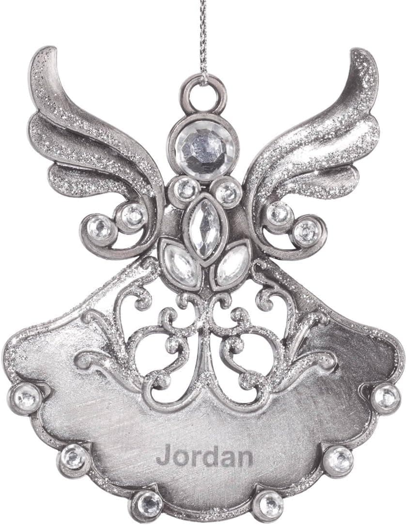 Personalized Birthstone Angel Pewter Ornament - April