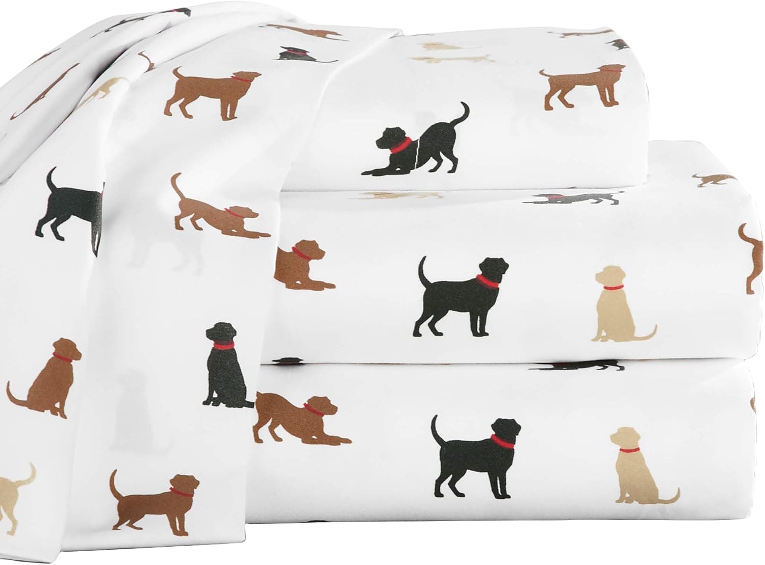 Collections Etc Whimsical Novelty Printed Dog Bedding Sheet Set | Home Linens, Bedding
