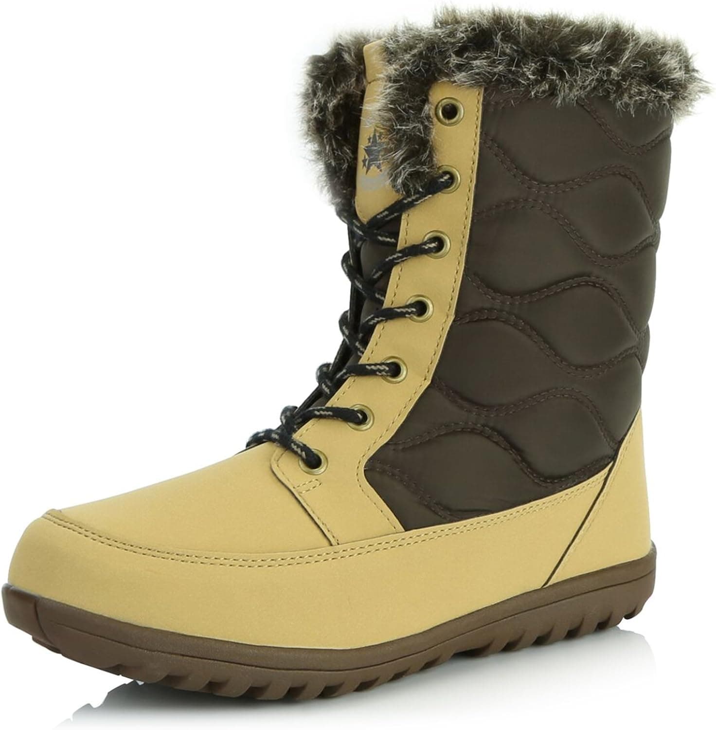 DailyShoes Women's Comfortable Round Toe Flat Ankle High Eskimo Winter Fur Snow Boots