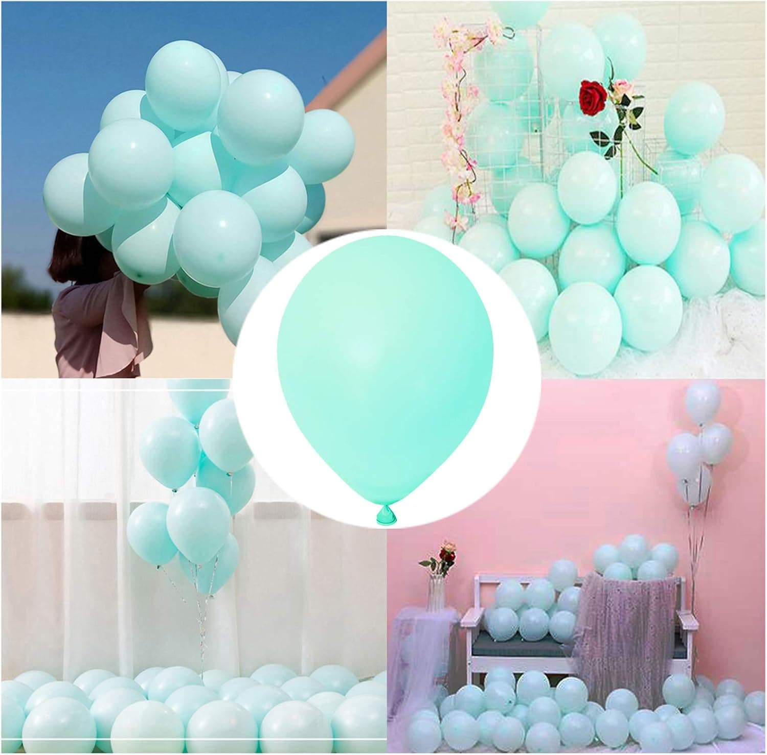 Pastel Mint Balloons 10 inch 100pcs Mint Green Latex Balloons for Party Birthday Wedding Anniversary or any Party Decorations-pastel Mint