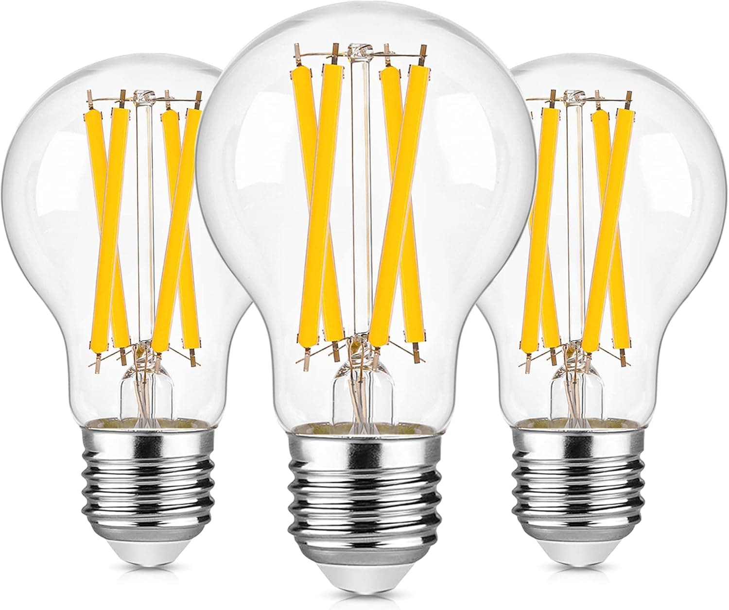 Sphoon Dimmable 120 Watt Light Bulbs Equivalent Led Bulb 12W A19 Edison Soft Warm White 2700K Bright Lightbulb E26 Standard Replacement Lamp,1700 Lumens, Clear Glass, CRI80+, 120V, Pack of 3