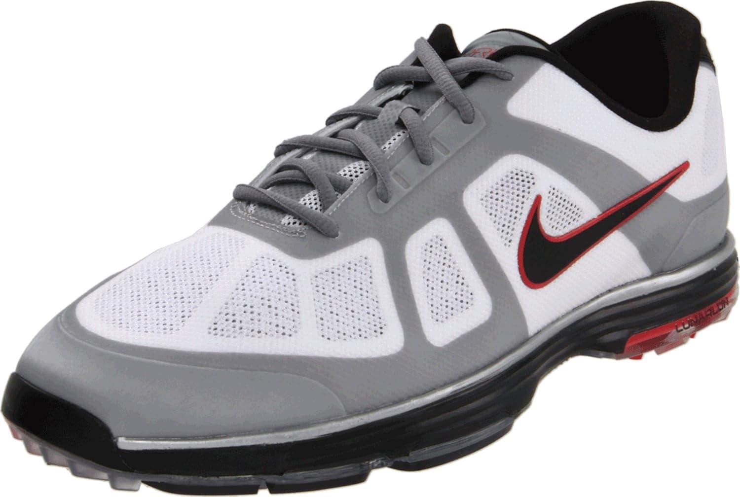 Nike Golf Men's Nike Lunar Ascend-M, White/Black/Action Red/Granite, 9 W US