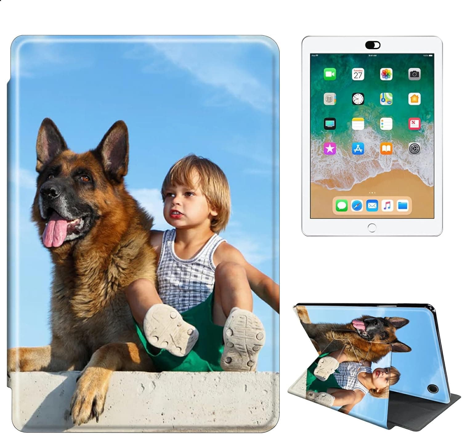 Customized Case for Kindle Fire HD 8 & HD 8 Plus (12/10th Generation, 2022/2020 Release) with 2 x Camera Cover Slide, Design Your Own Photo Tablet Case for Women Men Kid Stand Protective Case