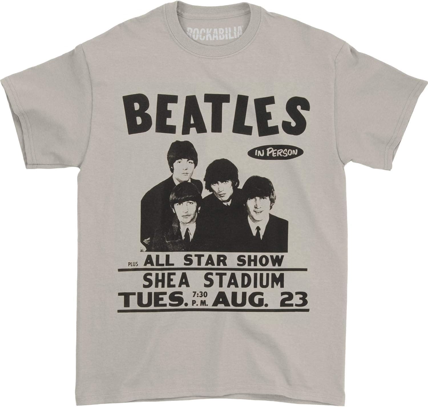 Beatles Men's Shea Stadium T-Shirt Large Cream