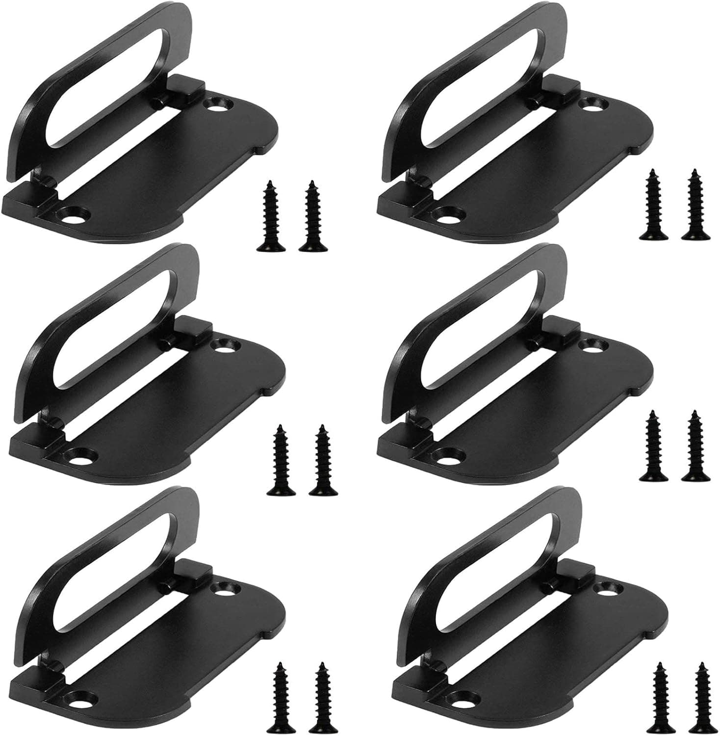 Riccioofy Flush Ring Pull Handle,6 Pack 2.87 inch Zinc Alloy Pull Handle Hidden Recessed Furniture Grip for Door Drawer Cabinets(Matte Black)