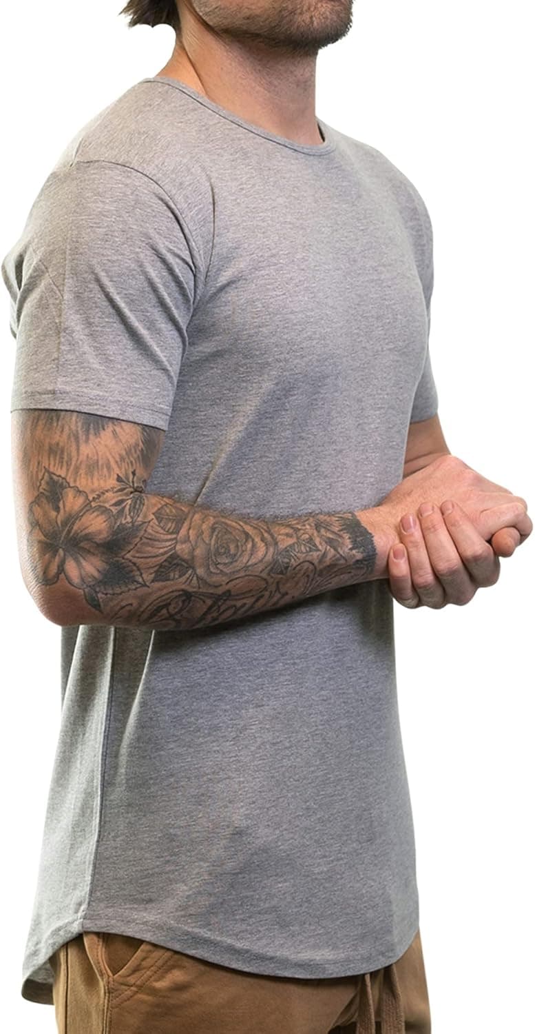ShirtBANC Hipster Hip Hop Elong Drop Cut Mens Shirt Longline Dropcut Tshirt