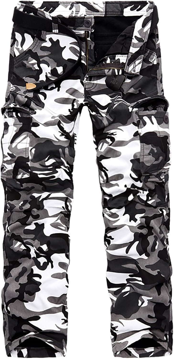 AOYOG Thicken Mens Winter Fleece Lined Cargo Pant Windproof Outdoor Work Pants