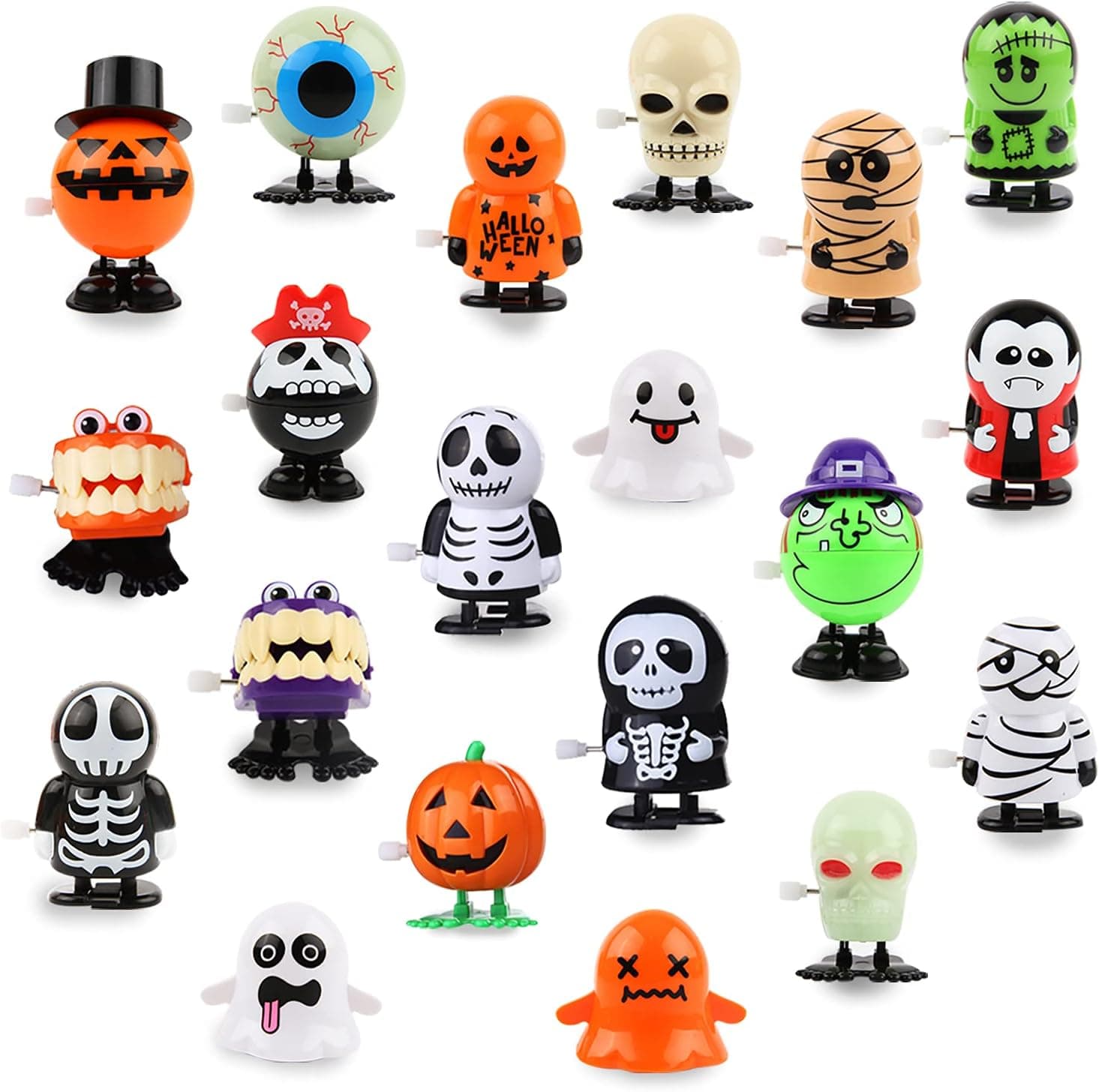 KIMOBER 20pcs Halloween Wind-Up Toy, Assorted Wind Up Clockwork Toys for Halloween Party Favor Supplies,Birthday Parties