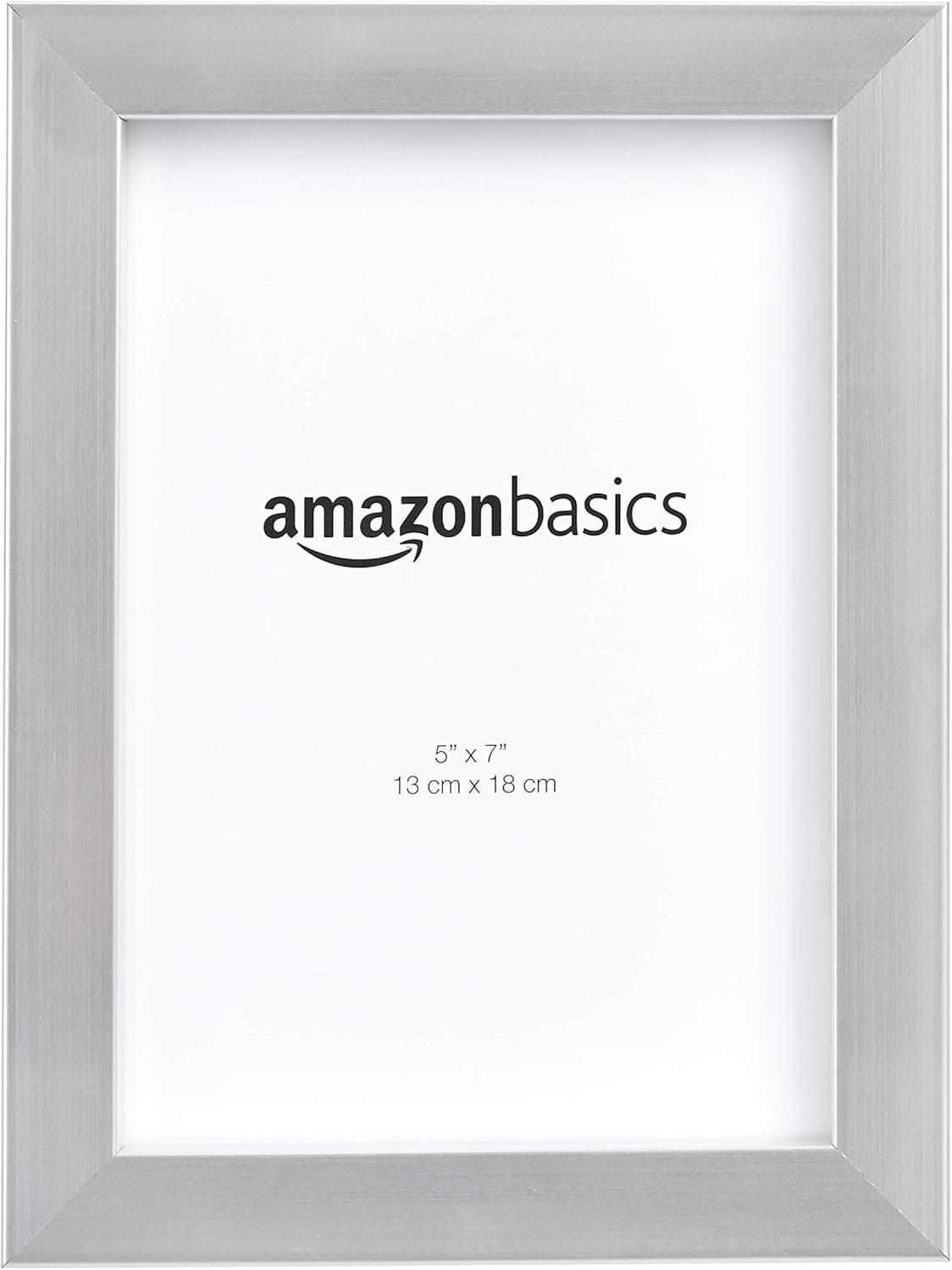 Amazon Basics Photo Picture Frame - 5" x 7", Nickel - Pack of 5
