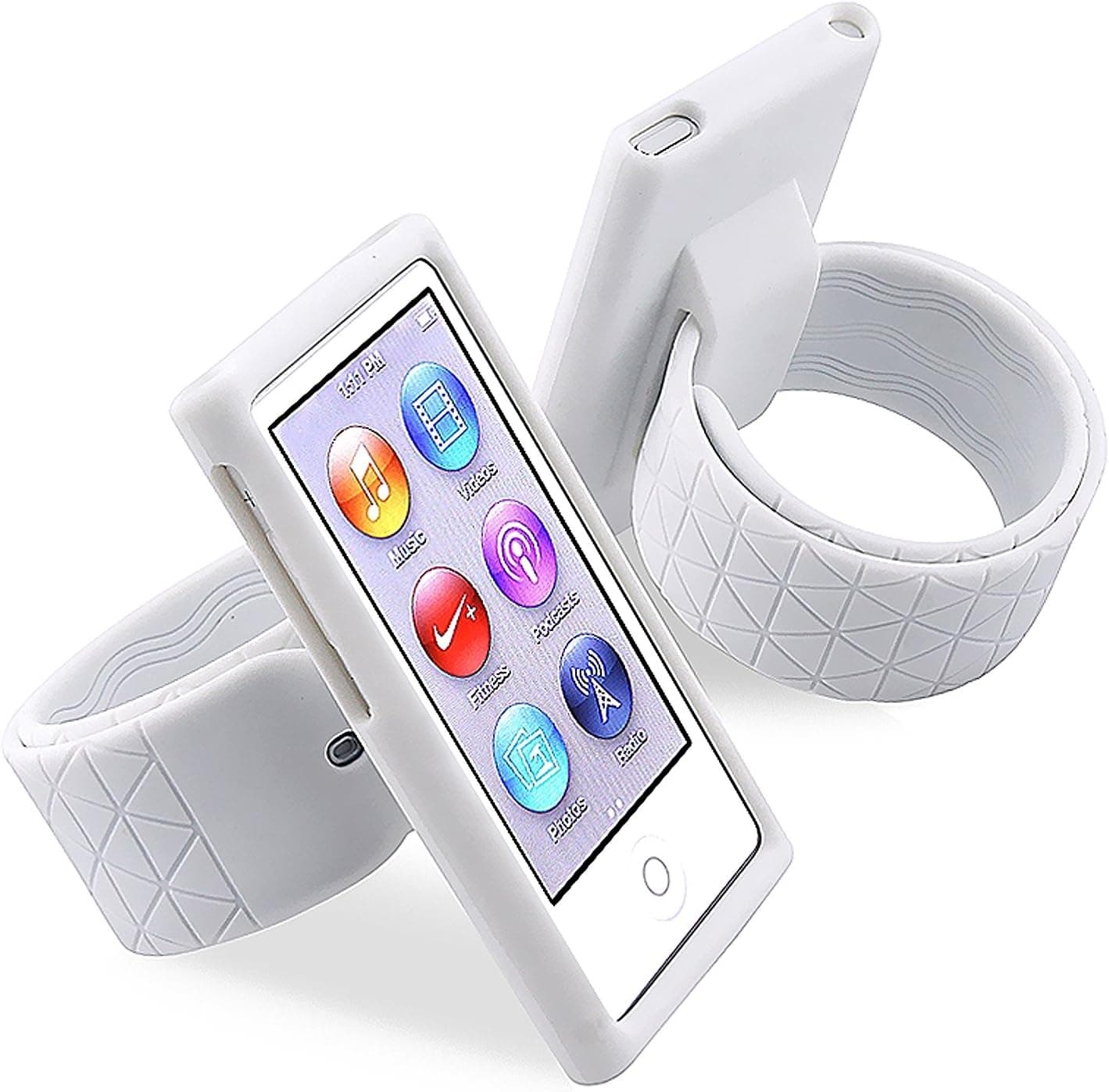 eForcity Silicone Watchband Case for iPod nano 7G (White)