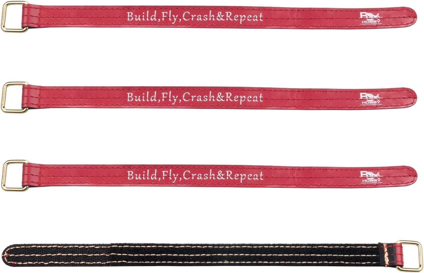 RJX 230x15mm Non-Slip Silicone Battery Straps for FPV - 4 Pcs Red