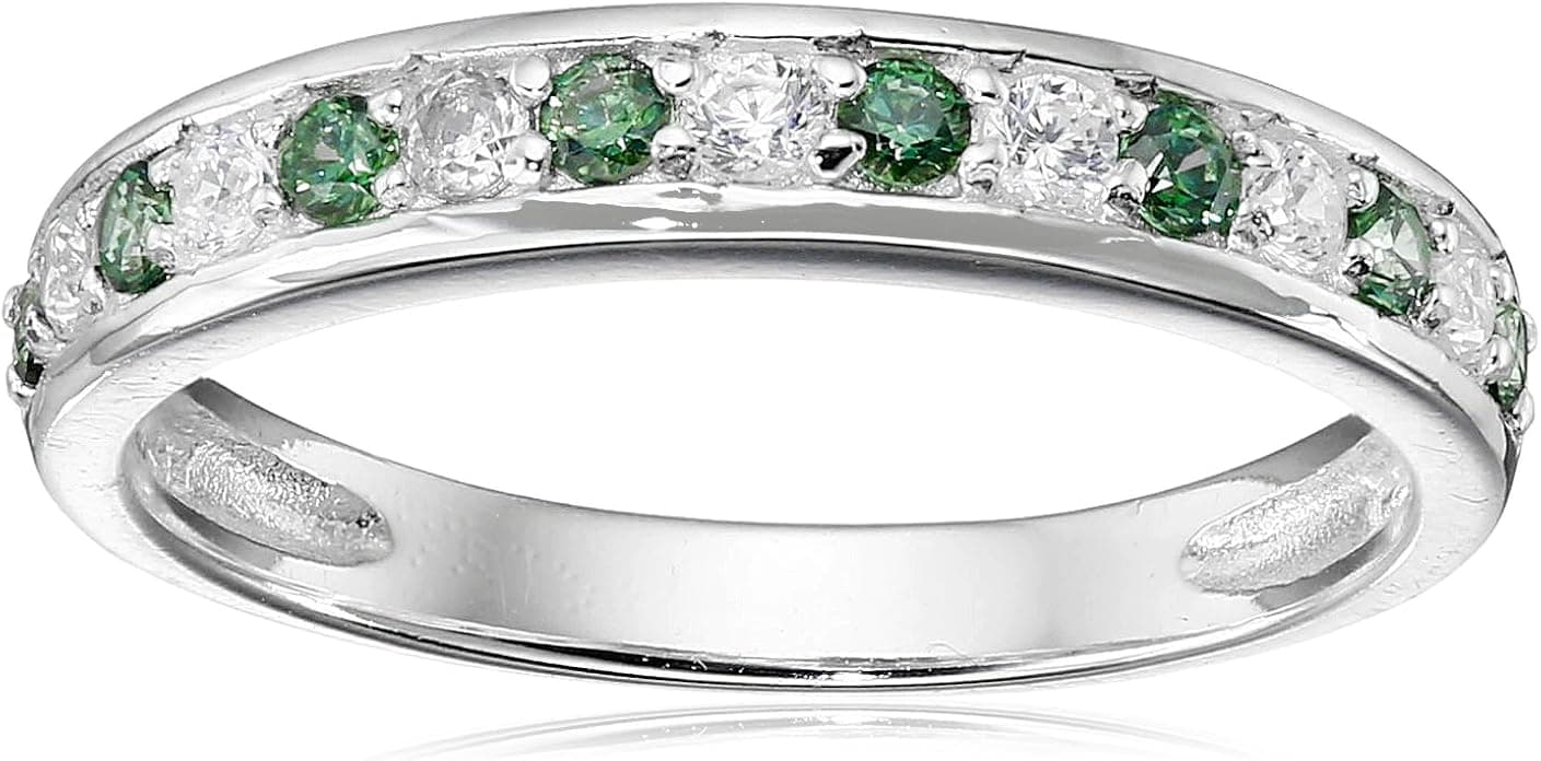 Amazon Collection Sterling Silver and Cubic Zirconia Band Ring