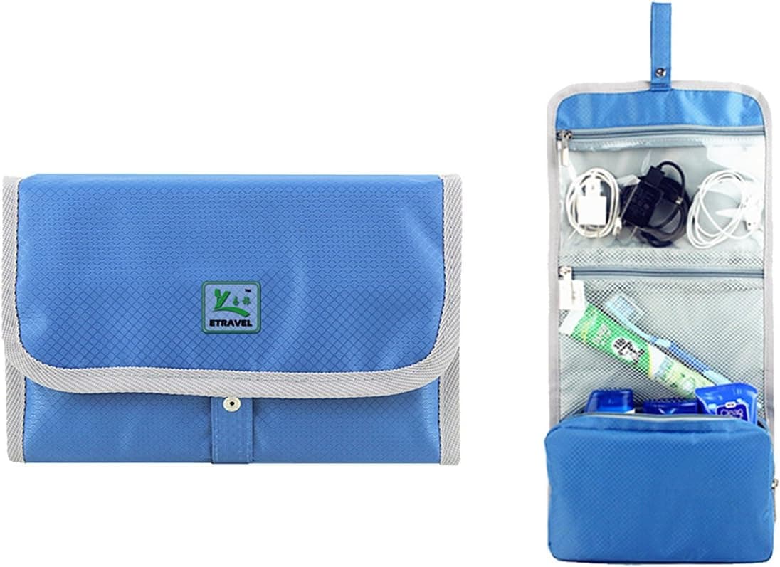 Cevinee trade; Foldable Travel Cosmetic Case, Hanging Bathroom Toiletries Storage Bag, Portable Makeup Organizer for Girls & Ladies