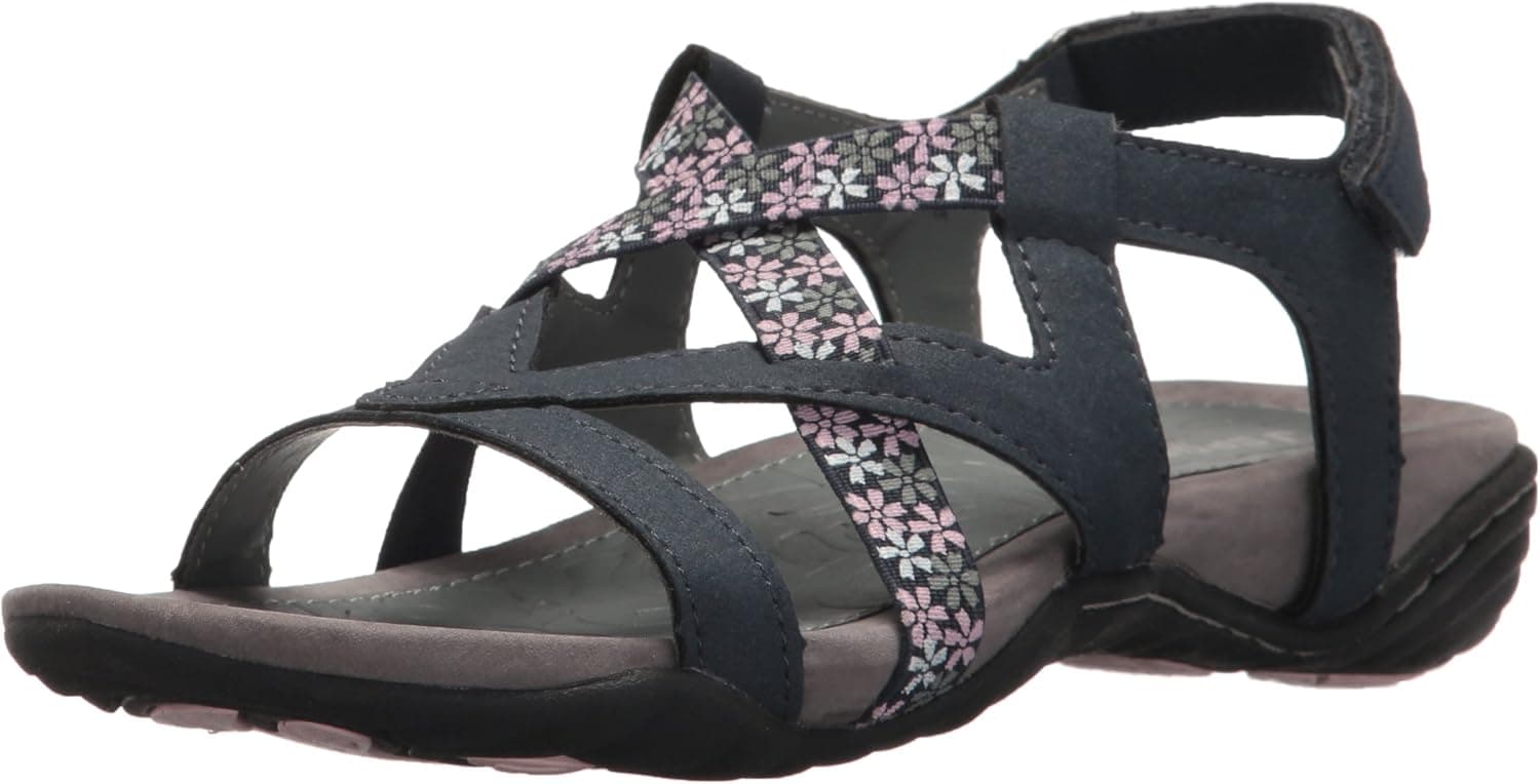 JSport by Jambu Women's Woodland Sandal, Navy, 6.5 Medium US