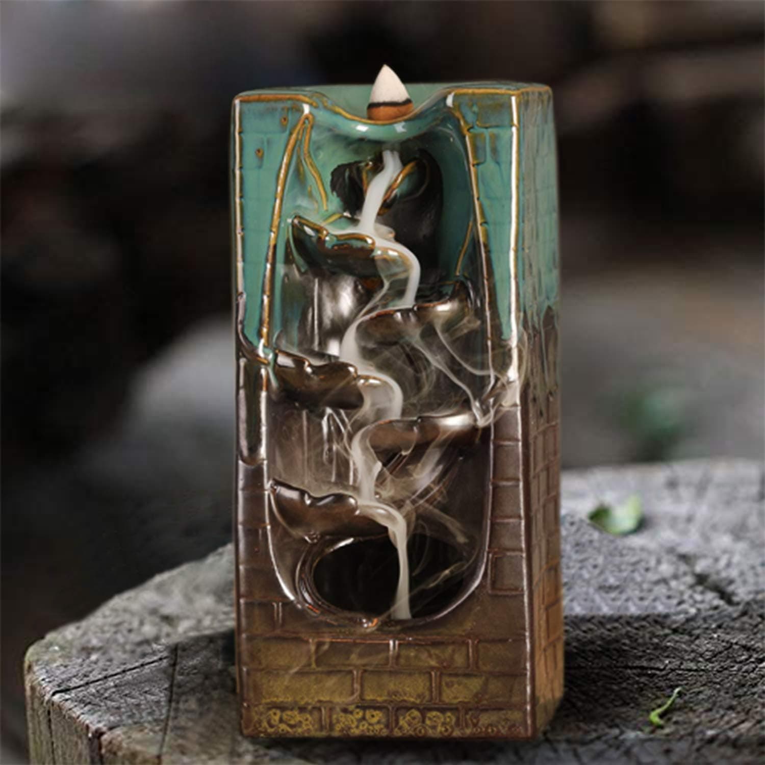 Backflow Incense Burner With10 Pcs Waterfall Incense Cones - Helps to bring about a Very relaxing atmosphere by Pavo Cristatus