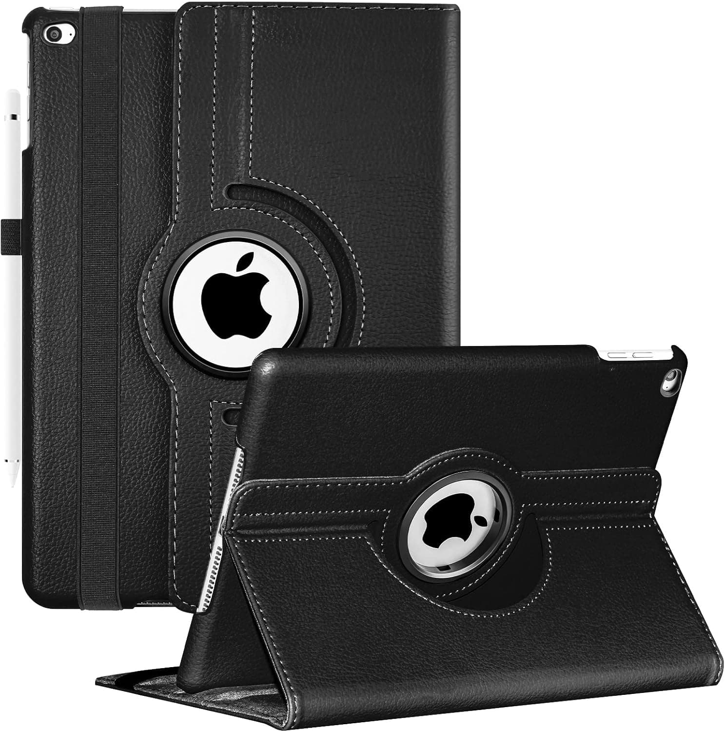iPad Case Fit iPad Air 2 iPad 6th 5th Generation iPad 9.7 inch, 360 Degree Rotating Case Cover for iPad Air 2 iPad Air iPad 9.7 '' (2018 2017 Model) with Auto Sleep Wake(Black)