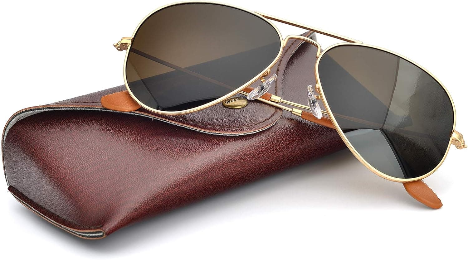 Bnus corning natural glass lenses aviator polarized sunglasses for men women italy made