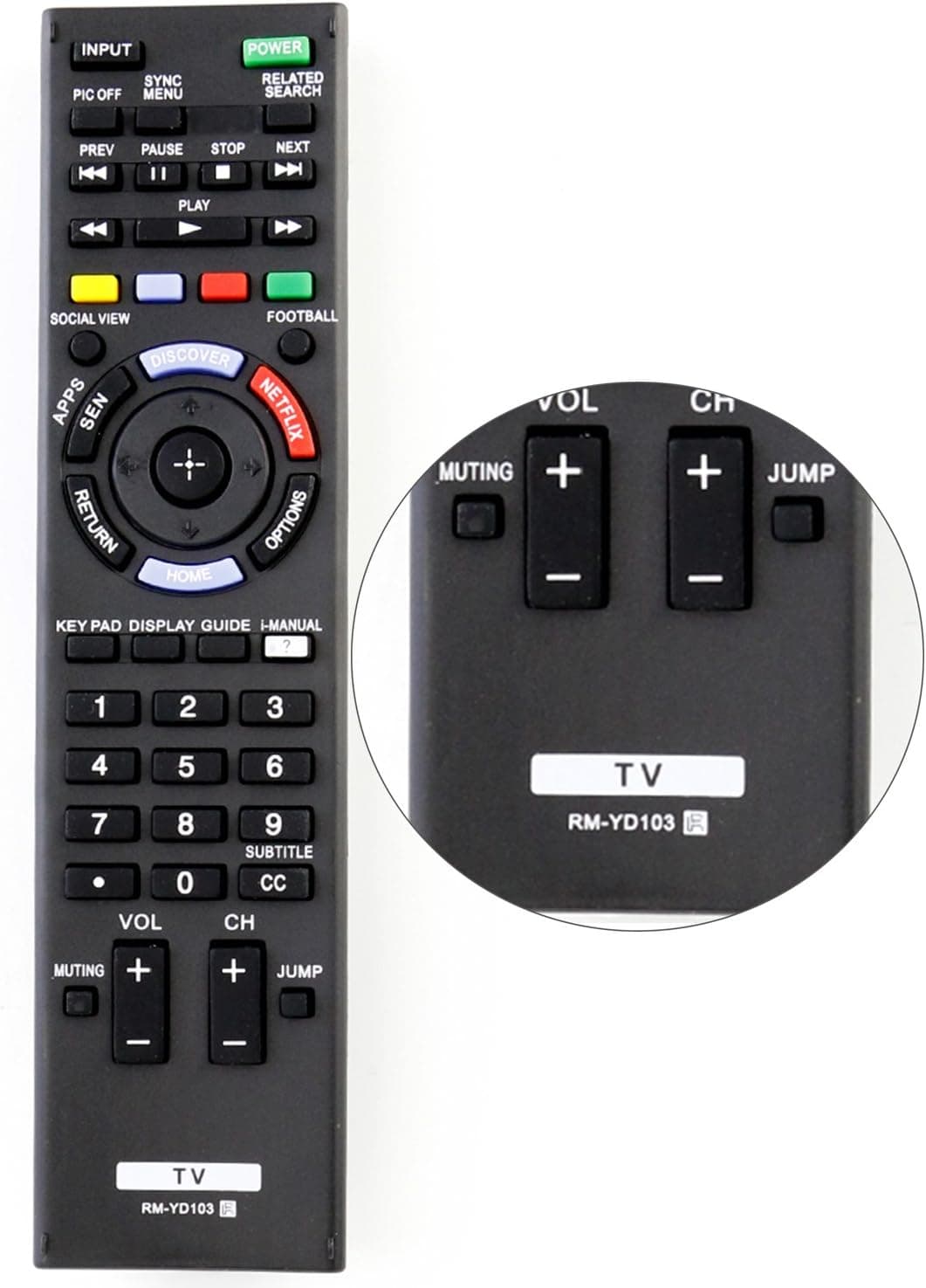 New RM-YD103 RMYD103 Universal Remote Control Fit for Sony TV kdl-48w600b KDL-32W700B KDL-40W580B KDL-55W700B KDL-60W600B XBR-55X800B KDL-60W590B KDL55W700B XBR65X800B XBR-65X800B KDL48W580B KDL60W6