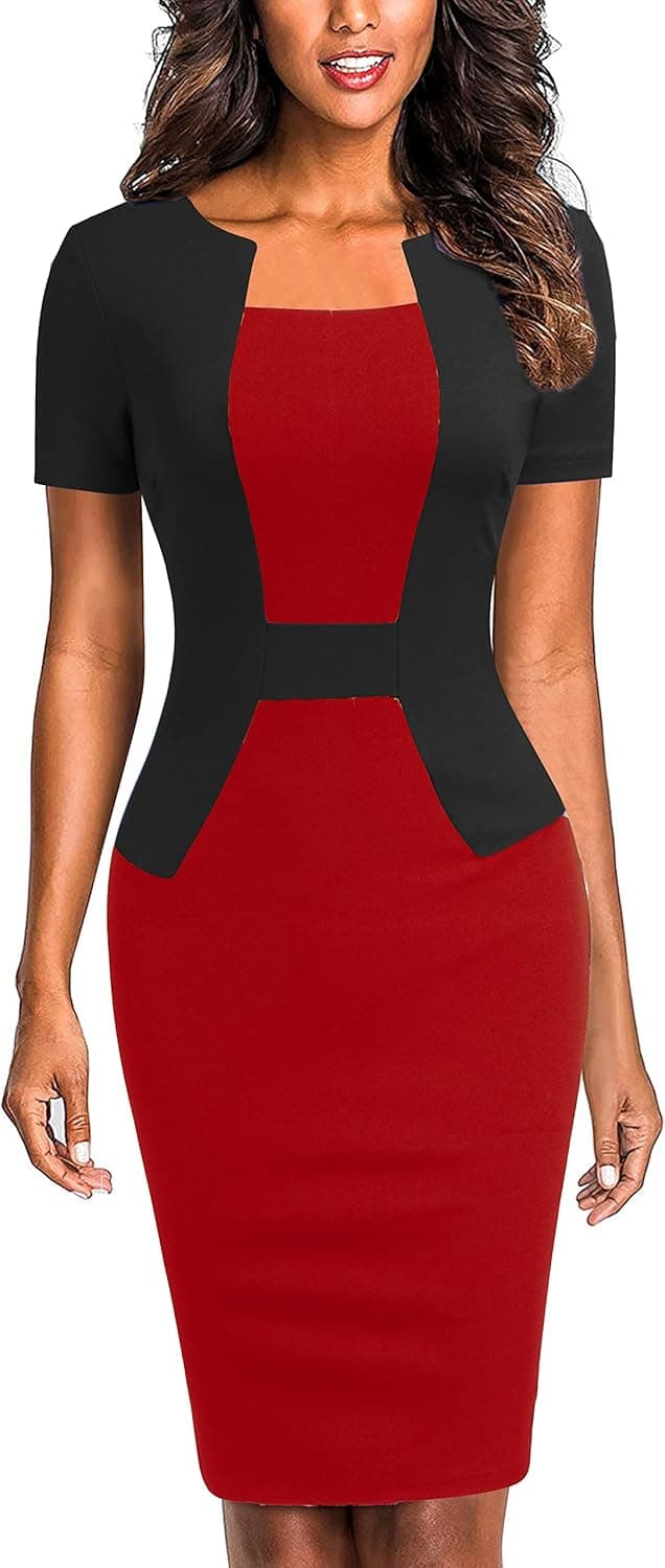 Mmondschein Women's Sheath Pencil Cocktail Business Church Dress