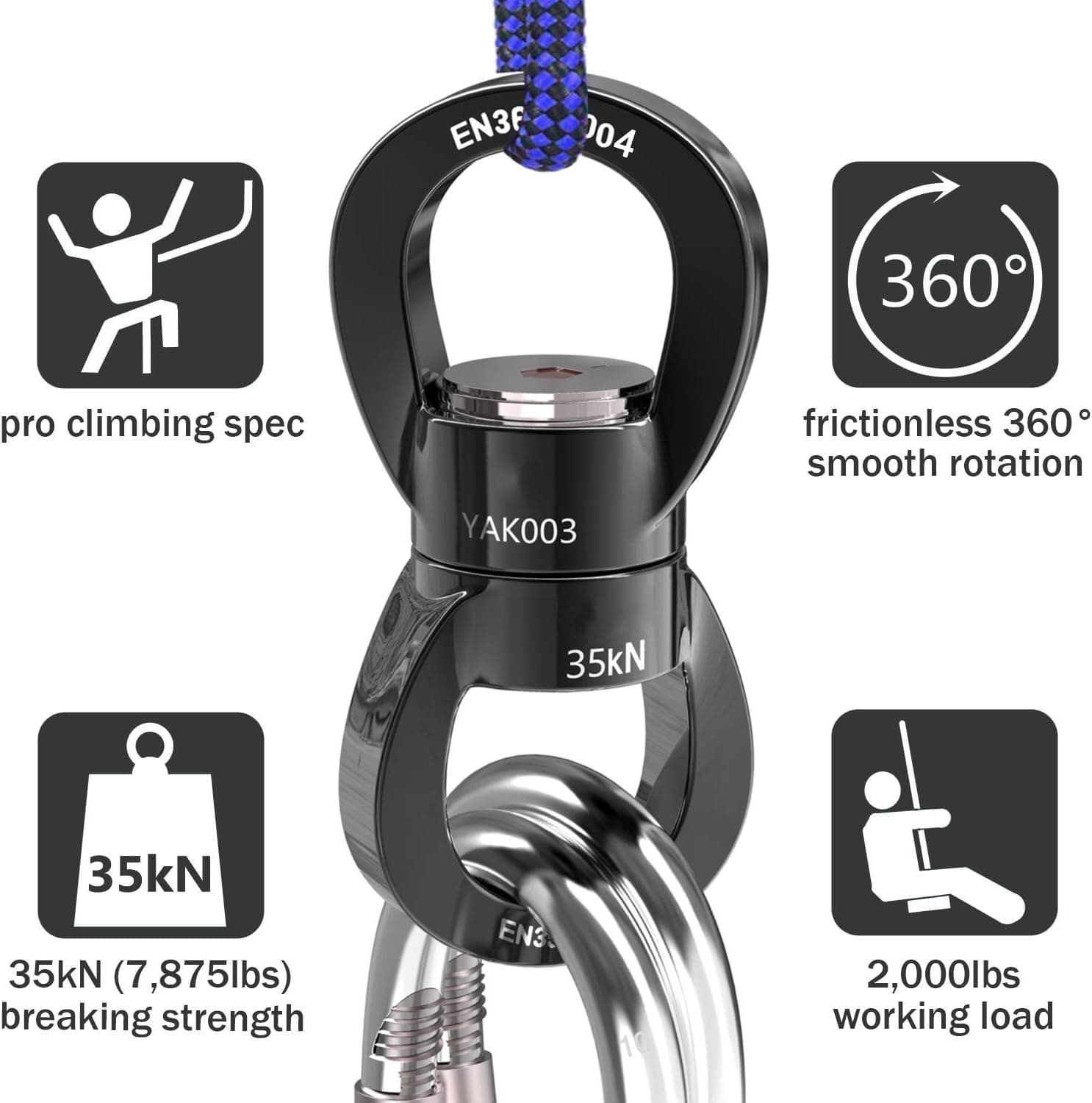 runner deer Complete Lyra Aerial Hoop Kit -Aerial Rings Equipment,Include a Stainless Steel Lyra (32mm Tube Dia) &Carabiners&Swivel& 3ft Spanset