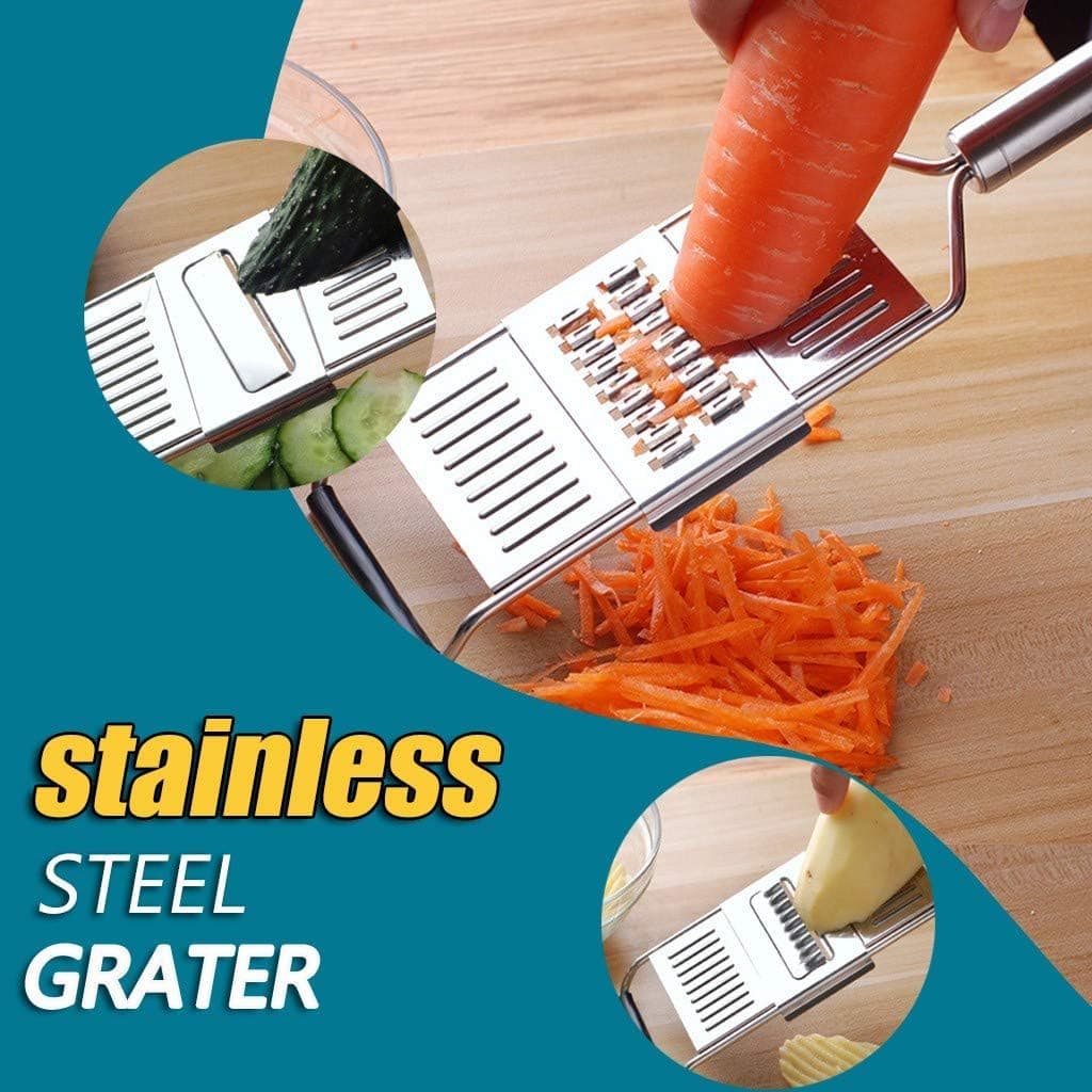 Multi-Purpose Vegetable Slicer, Stainless Steel Shredder Cutter Grater Slicer, Portable Vegetable Cutter Slicer Chopper Grater Kitchen Veggie Fruit Shredder, Slicer Spiralizer Vegetable Slicer
