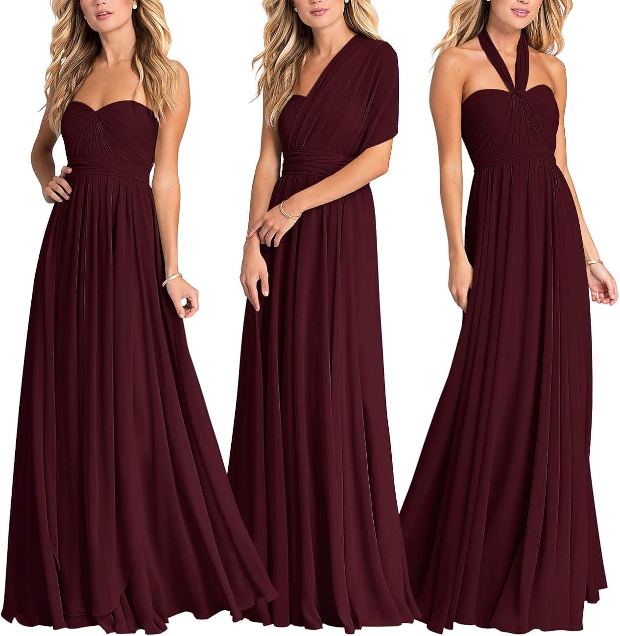 Women's Infinity Transformer Convertible Chiffon Long Bridesmaid Dresses 2018