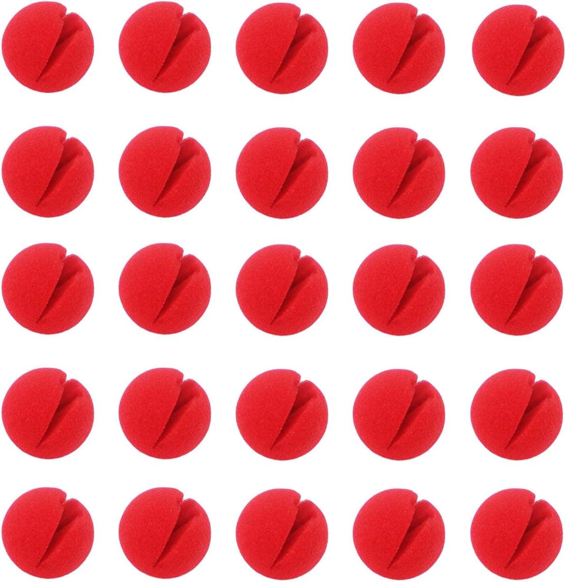 Ogrmar 25PCS Red Circus Clown Nose Christmas Costume Party Cosplay Halloween Decor (25PCS)