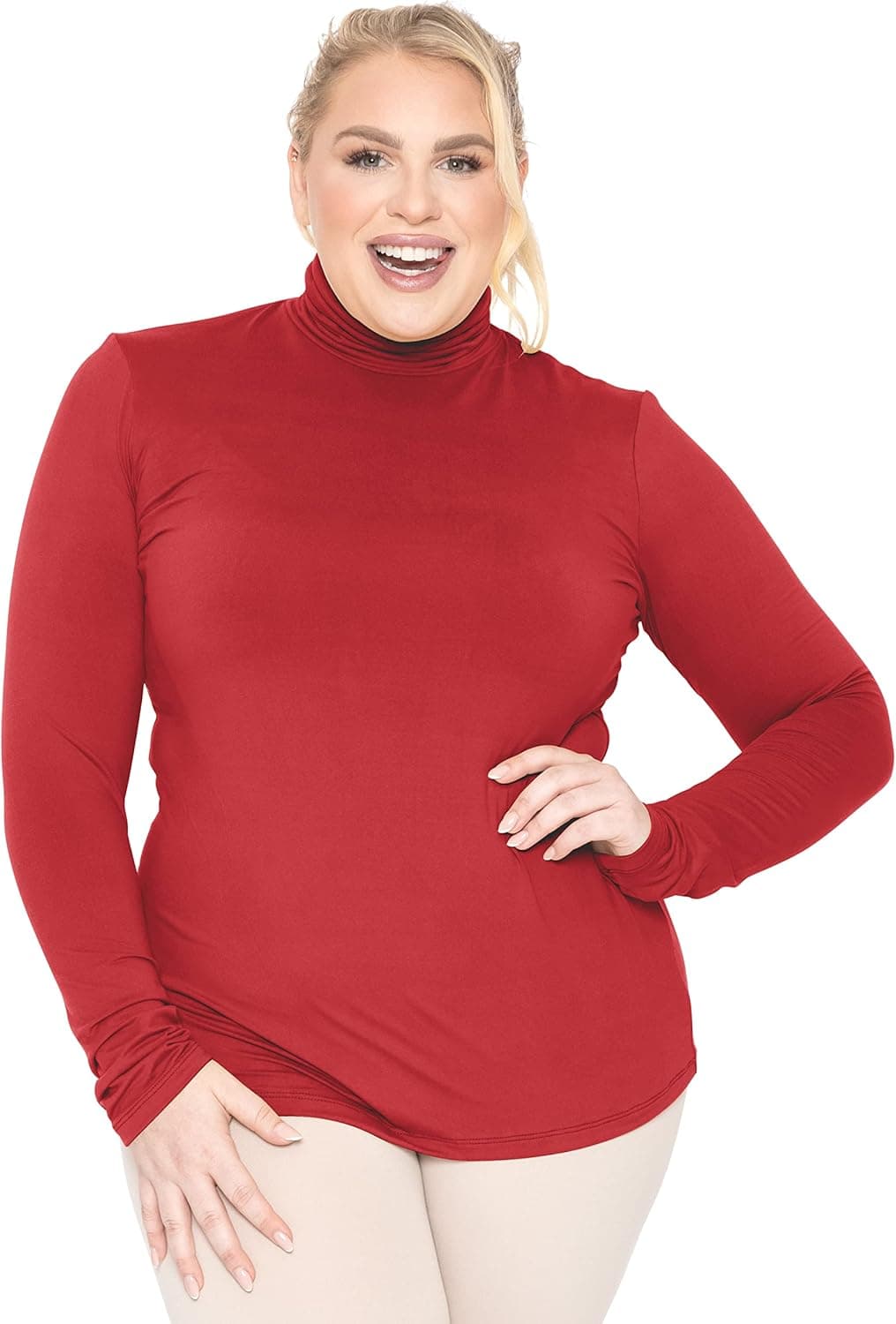 Women's Plus Size Warm Long Sleeve Turtleneck Top | Ultra Soft | Adult XL to 7X